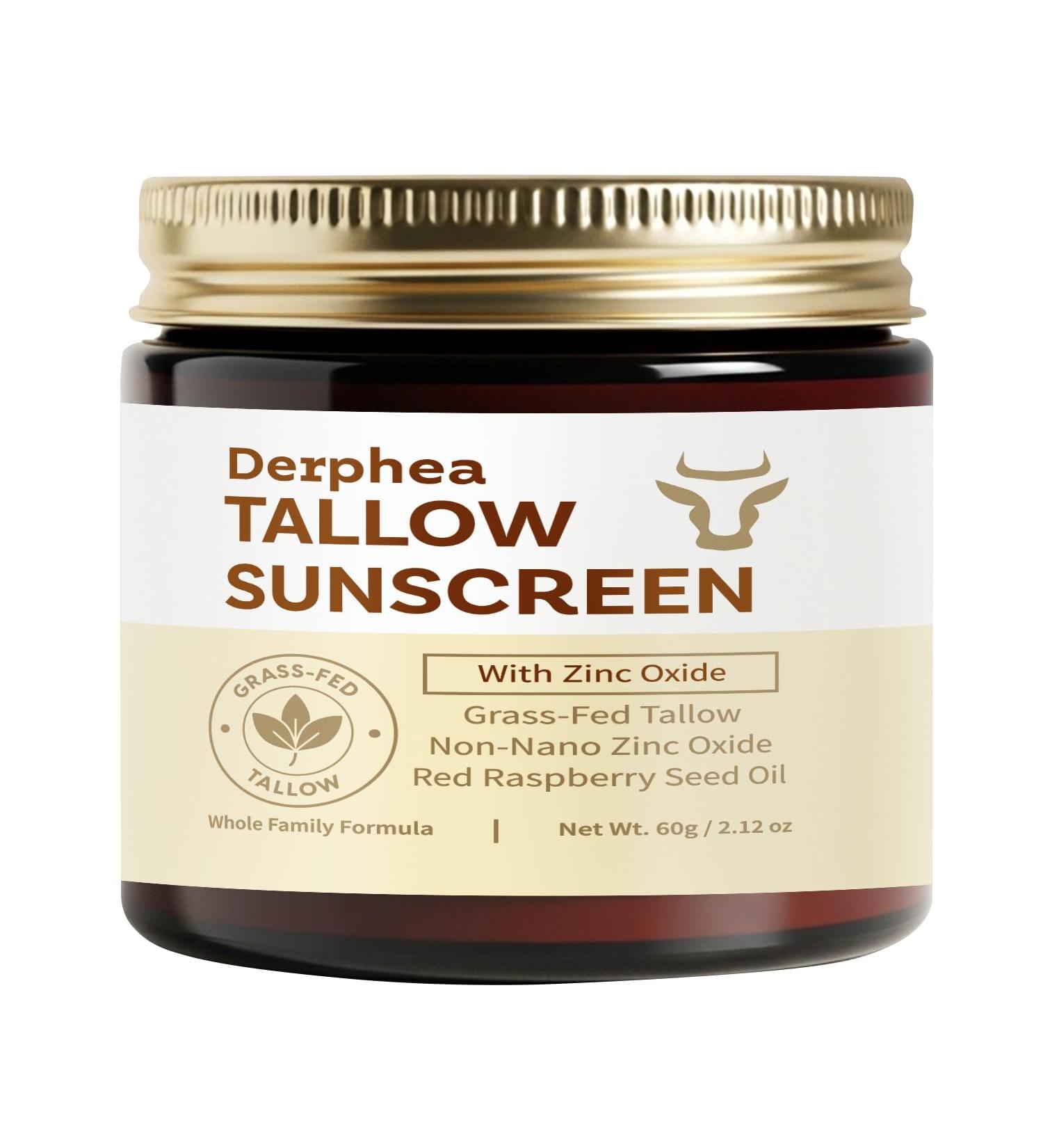 Natural Beef Tallow Sunscreen SPF 50 Daily Sun Care for Extremely Sensitive Acne-Prone & Kid-Safe Skin Non-Toxic Sunblock with 22% Non-Nano Zinc Oxide Clean Formula for Face & Body Sunscreen - Crepey Skin 2.12 Fl Oz (  - Buy Online on GoSupps.com