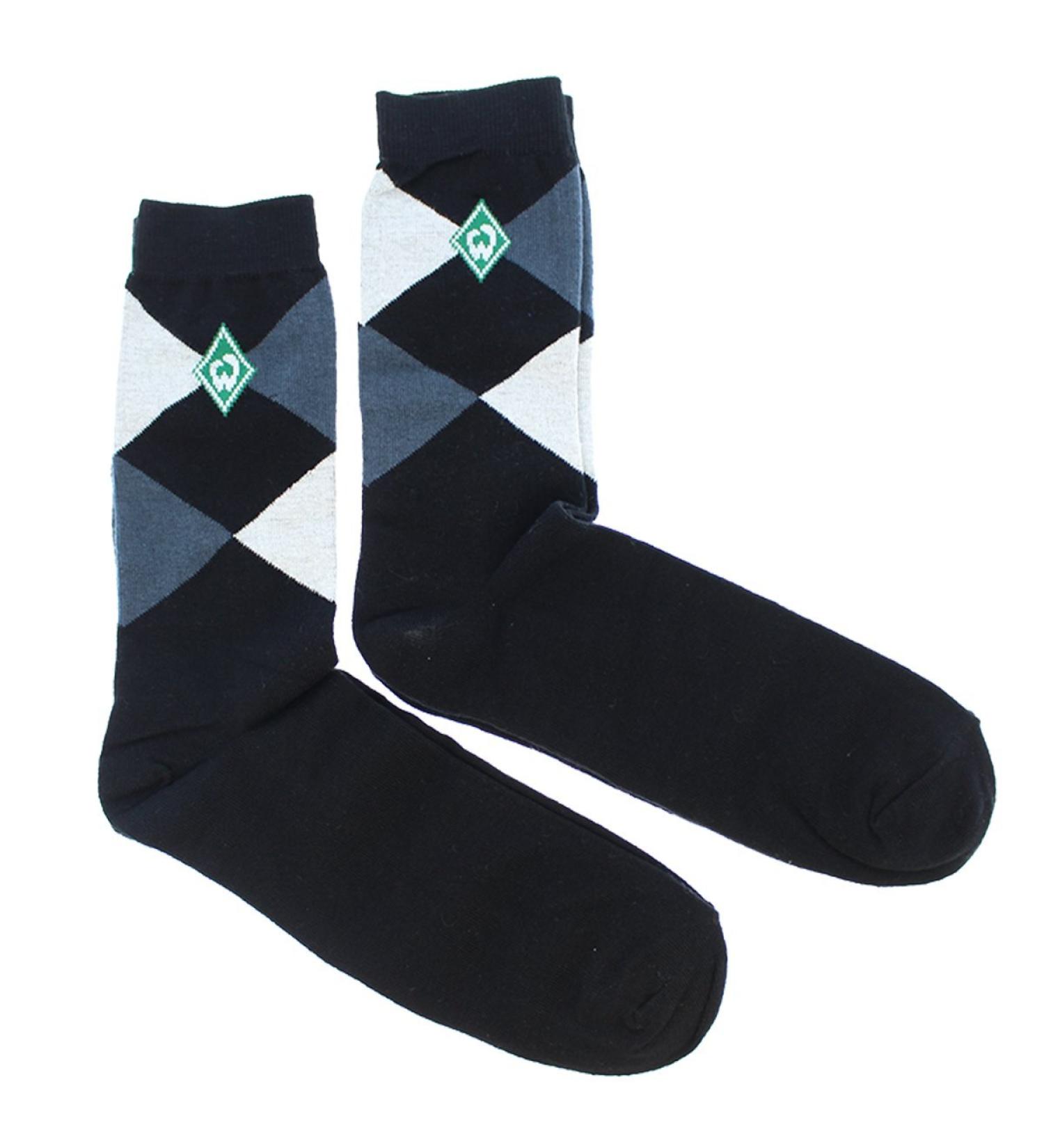Werder Bremen Business Socks Check 2 Pack Grey/Black/Green 43-46