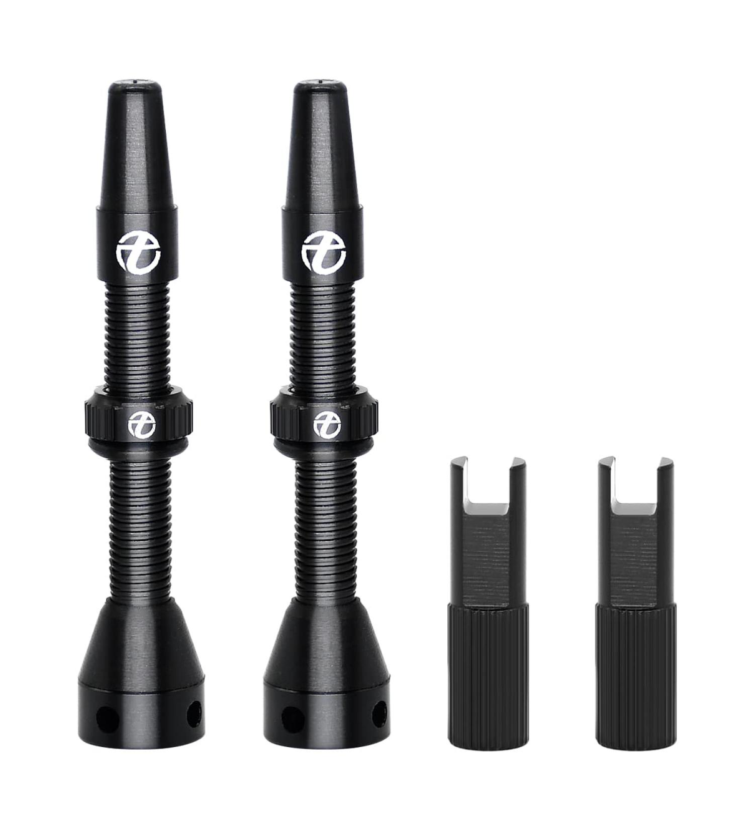 Thinvik 44mm Tubeless Valve Stem Kit for Tubeless Tires | Lightweight Alloy Presta Valve - Includes 2 Valve Stems, Aluminum Valve Caps, and Core Removal Tool - Buy Online on GoSupps.com