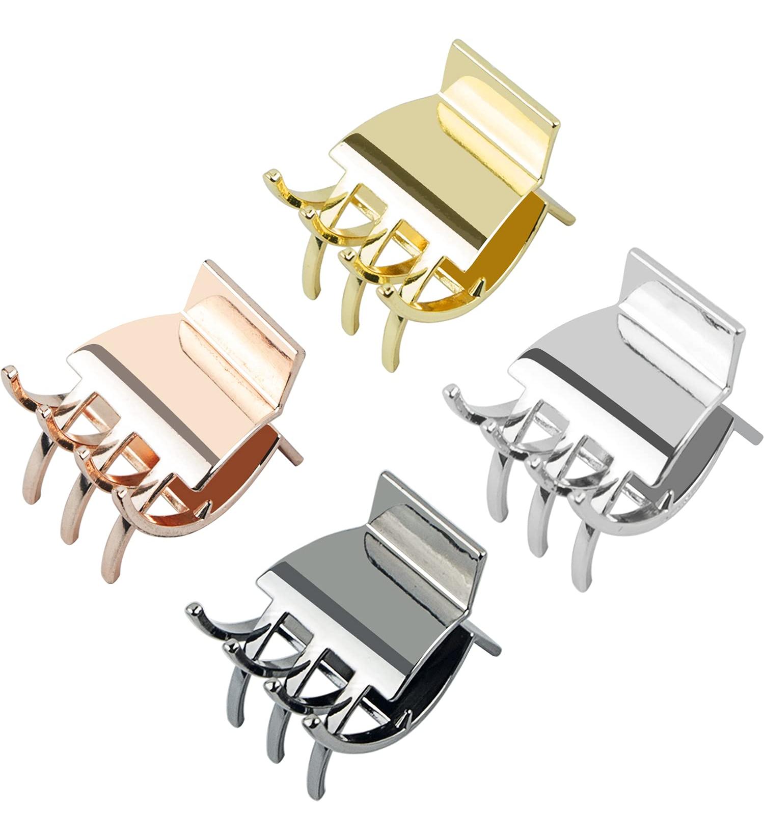 Small Metal Hair Claw Clips for Women & Girls - 1.3 Inch Medium Hair Clamps (4 Pack) - Non Slip & Strong Hold - Ideal for Thick/Thin Hair - With Gift Box - Buy Online on GoSupps.com