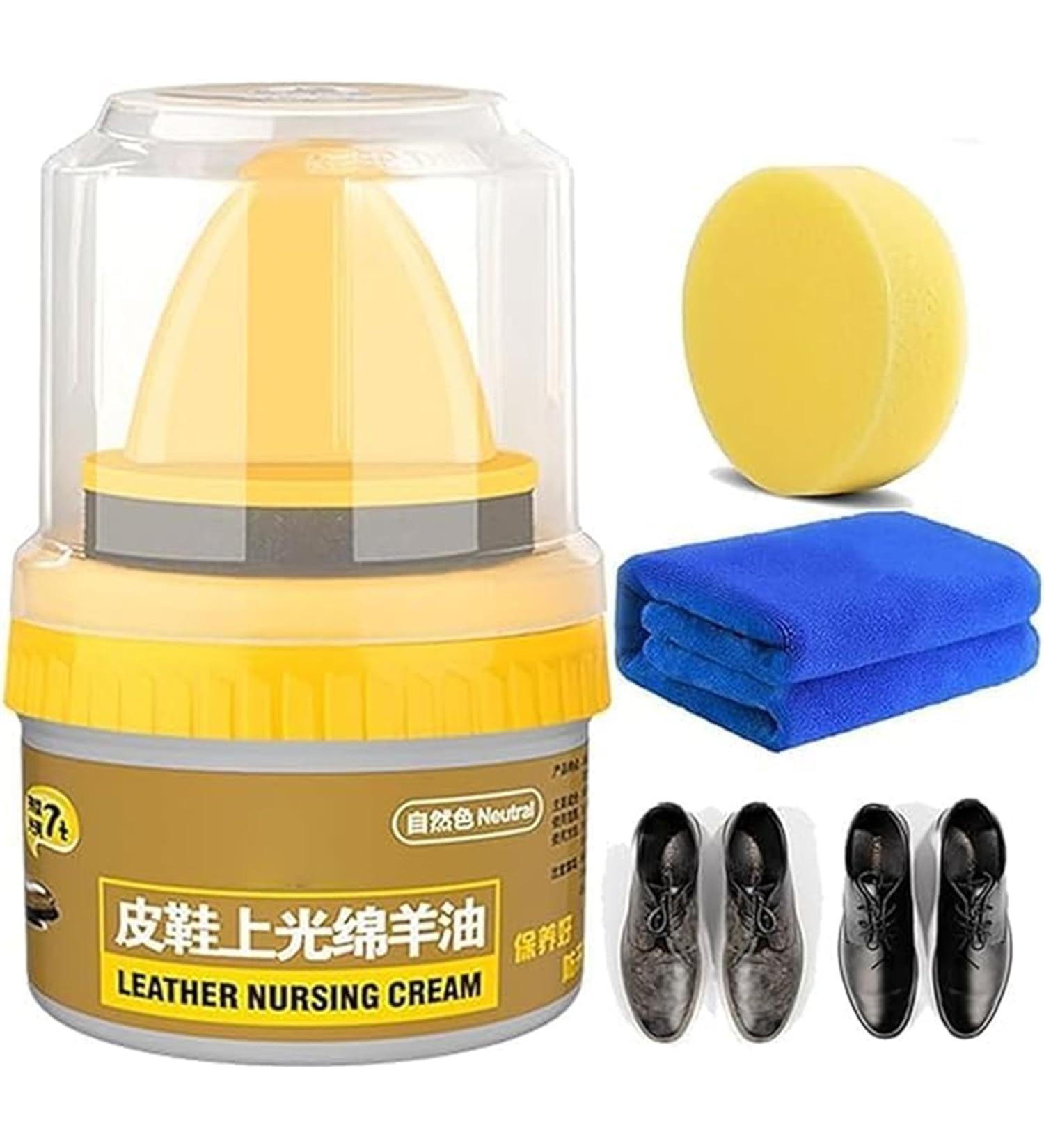 Leather Repair Cream Liquid Shoe Polish 50ml Shoe Polish for Leather Leather Shoe Polish with Sponge Applicator Leather Repair Polish Cream Protects and Nourishes Leather Natural - Buy Online on GoSupps.com