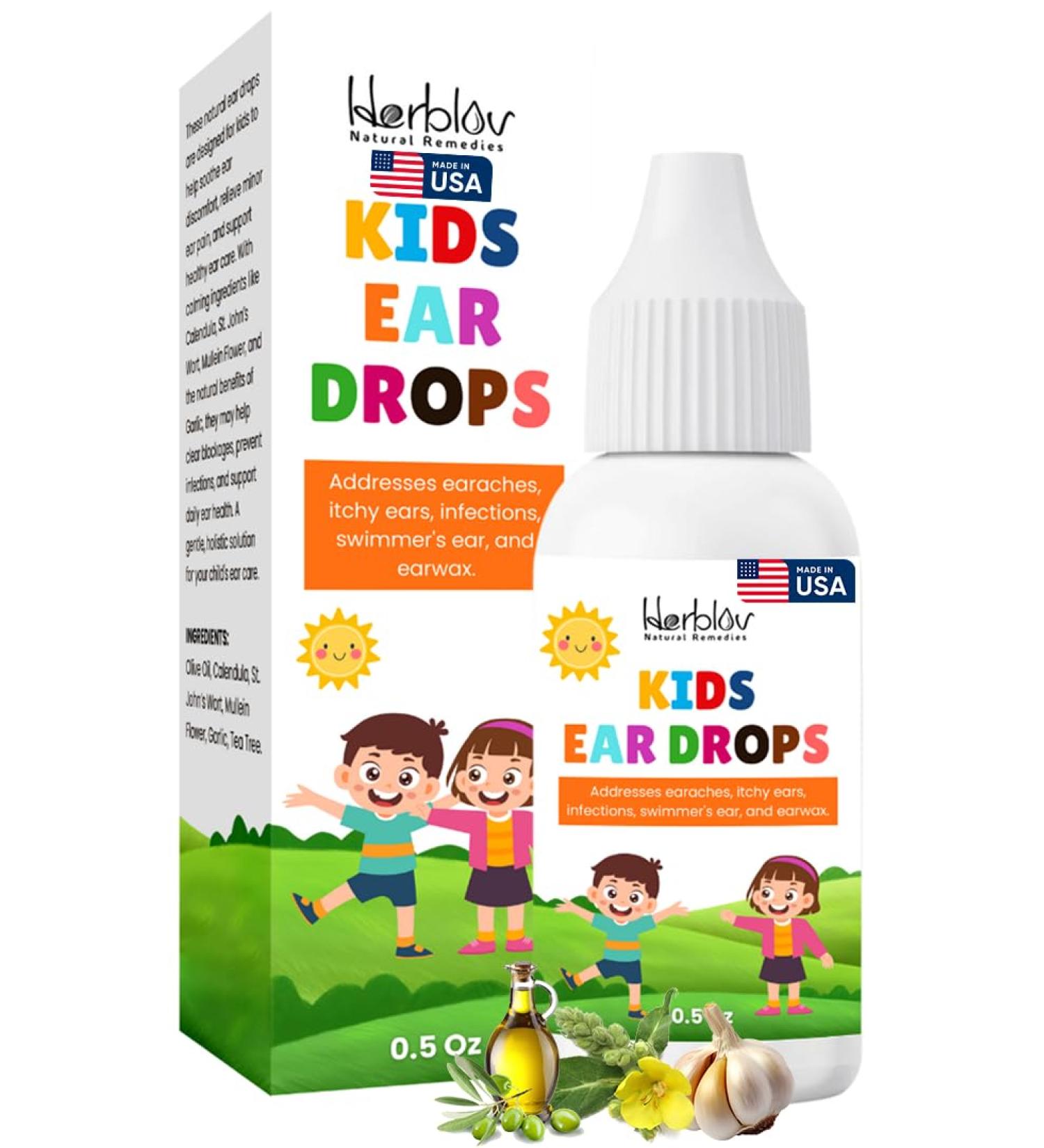 Natural Ear Drops for Kids Organic Ear Oil Drops for Comfortable Ears Relief from Ear Aches Itchy Ears and More Safe for Children Made in the USA - Buy Online on GoSupps.com