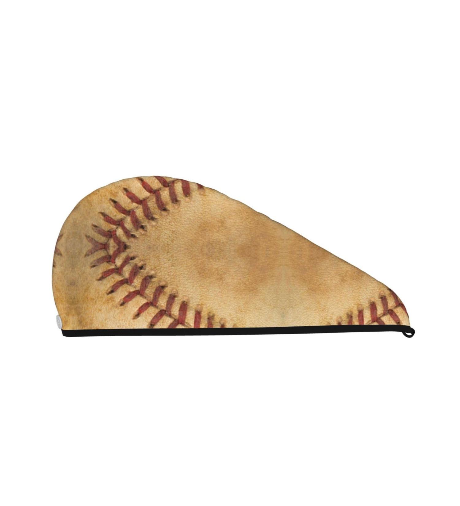 Vintage Baseball Microfiber Hair Towel - Super Absorbent Hair Wrap for Women | Quick Dry Coral Velvet Cap for Long Curly & Thick Hair - Buy Online on GoSupps.com