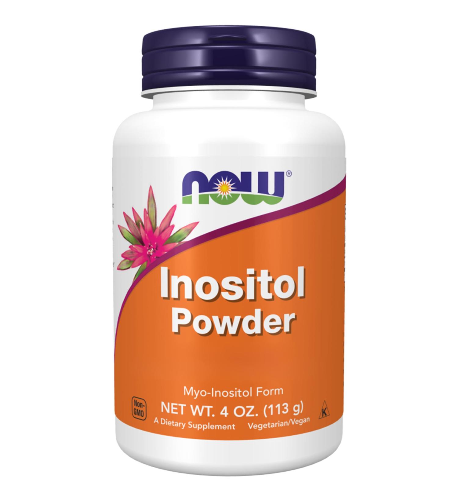 Now Foods Inositol Powder with Myoinositol 113g - Vegan, Lab-Tested, Gluten Free - Buy Online on GoSupps.com