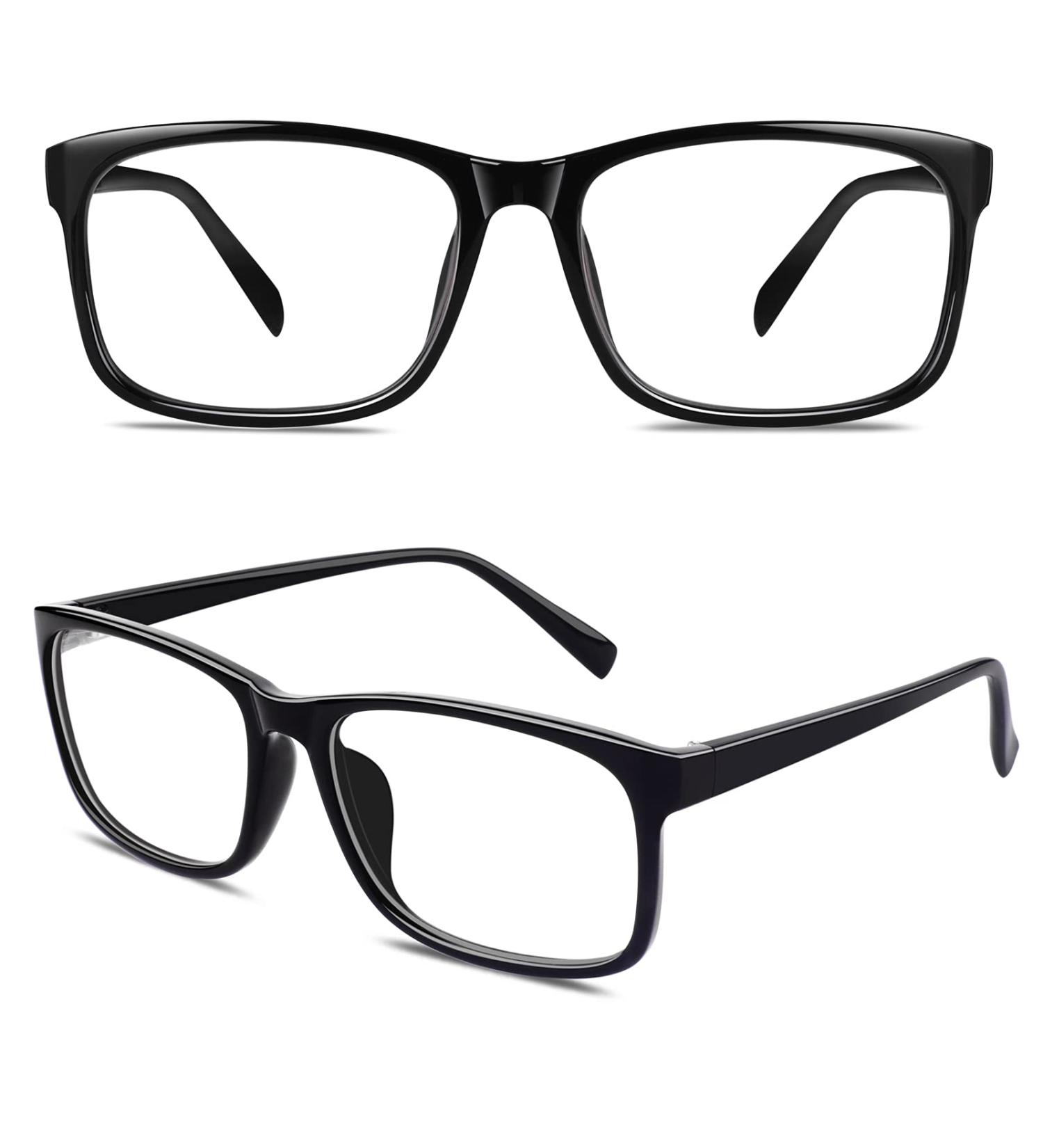CGID CN12 Glasses | Extra Narrow Slim Rectangle Nerd Clear Glasses in Shiny Black - Perfect for International Shipping - Buy Online on GoSupps.com