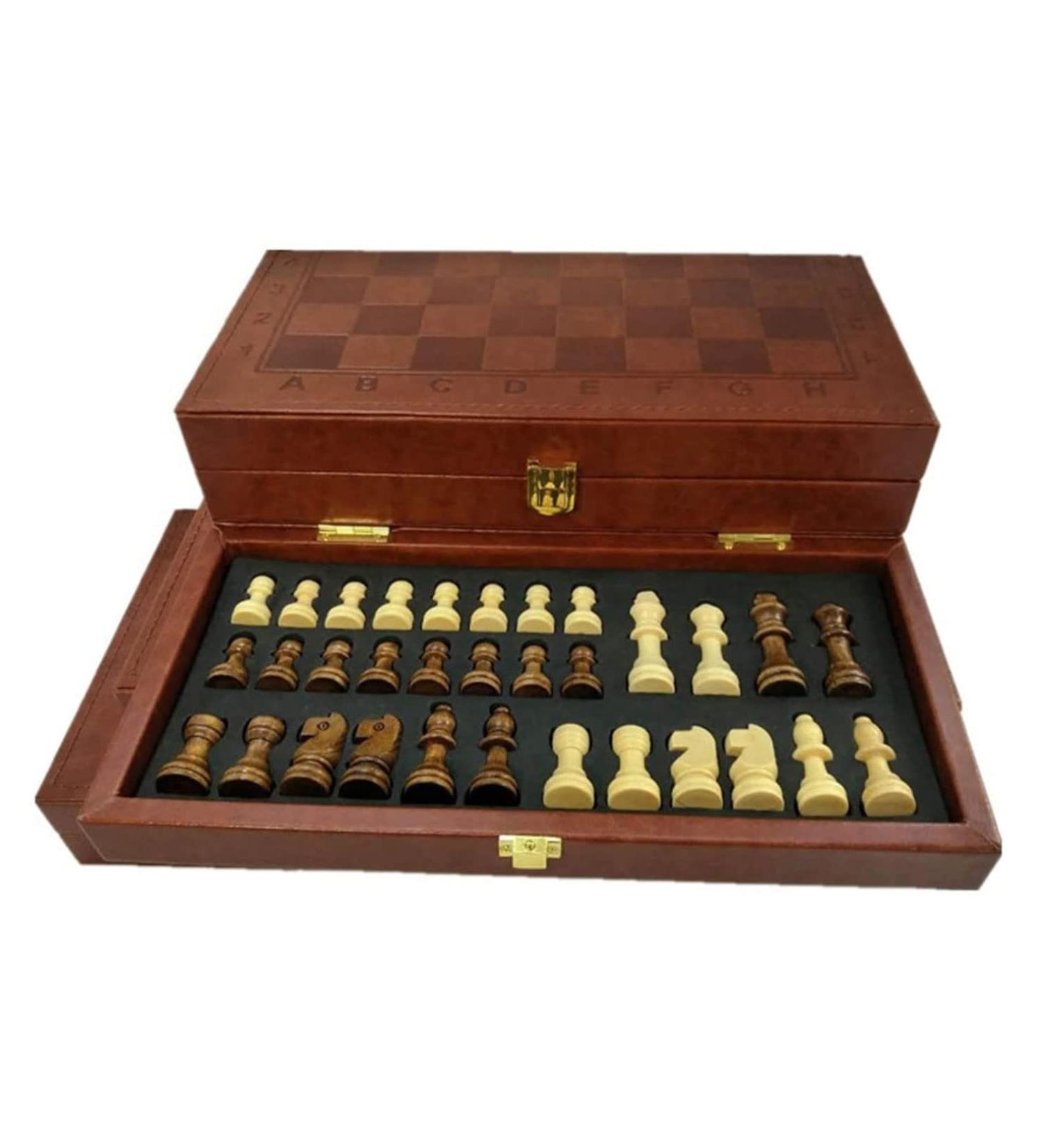 Portable Wooden Chess Set for Kids and Adults Storage for Piece Handcraft Travel for Birthday Rewards for Beginner (Size : 29.4x14.5x5.4cm) (40x20x5.4cm) - Buy Online on GoSupps.com