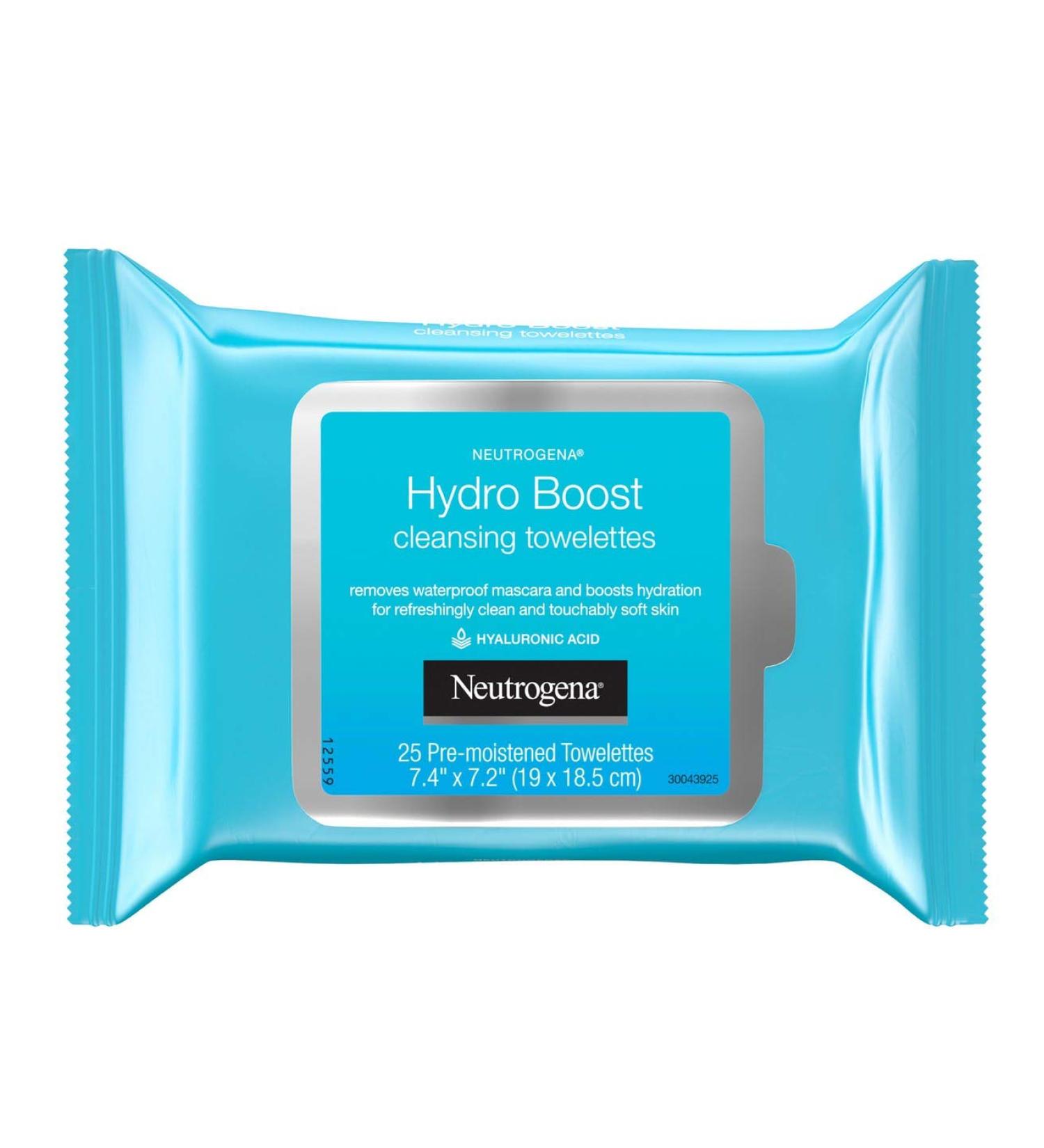 Neutrogena Hydro Boost Cleanser Facial Wipes 25 Count (Pack of 3)