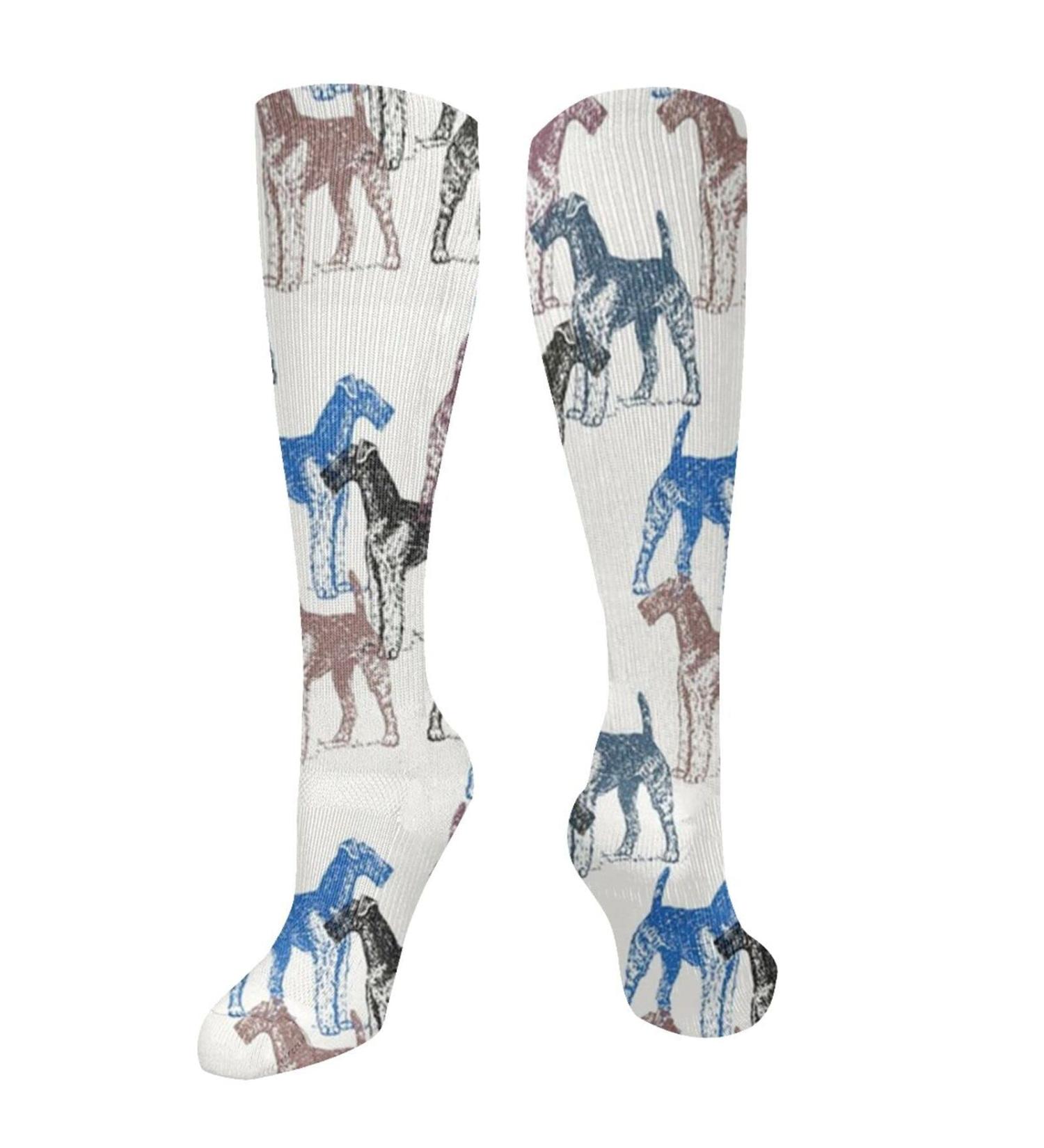 Airedale Terriers Compression Socks for Women & Men | 15-20 mmHg Circulation Support for Running & Cycling - Shop Internationally! - Buy Online on GoSupps.com