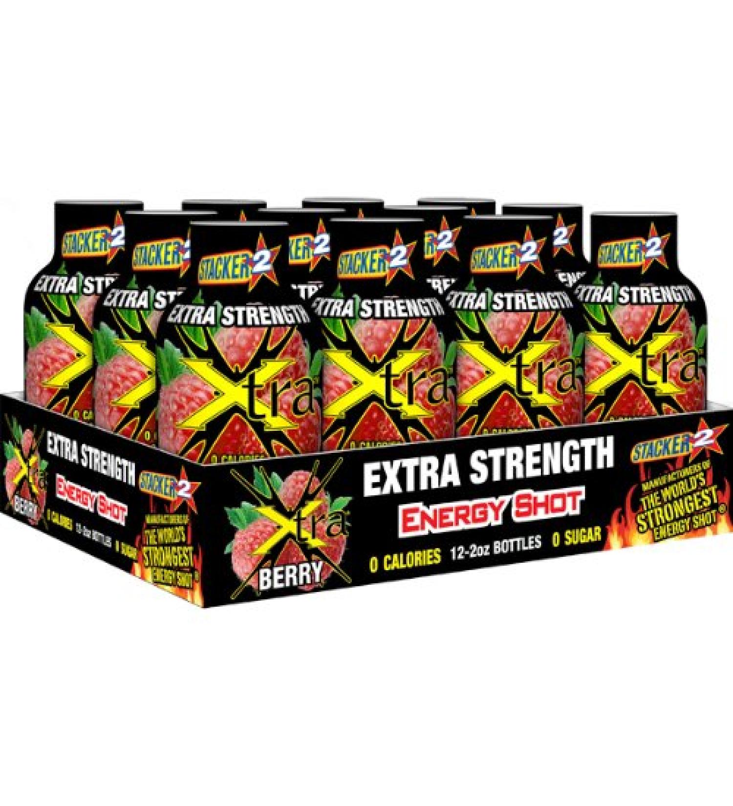 Stacker2 Extra Strength Energy Shot Berry Flavor 2oz. 12 Pak