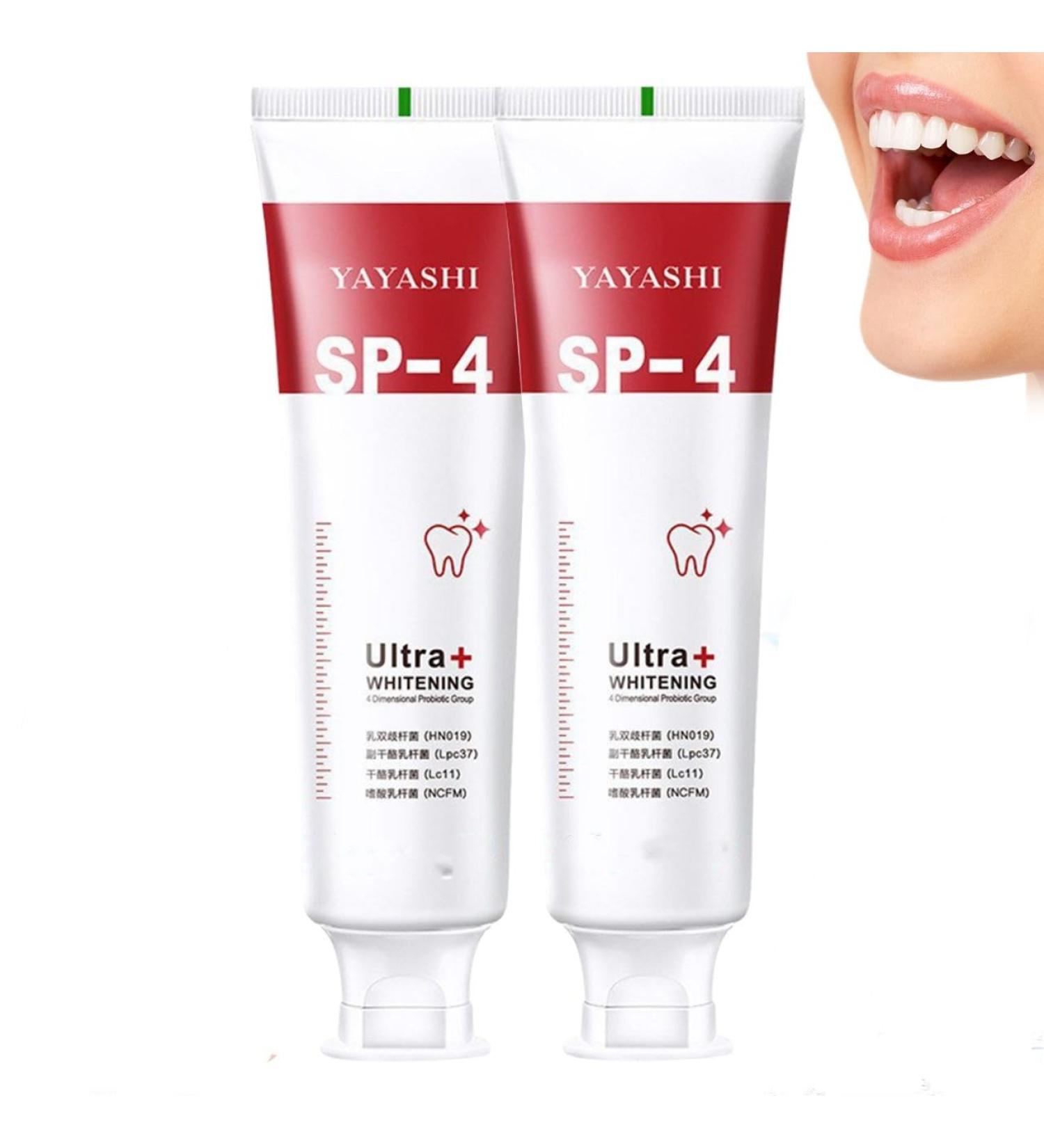 Sp-4 Probiotic Toothpastes Sp-4 Whitening Toothpaste Probiotic Whitening Toothpaste Whitening and Stain-Removing Probiotic Toothpaste 120g 2 Pieces Fresh Breath Dental Care - Buy Online on GoSupps.com