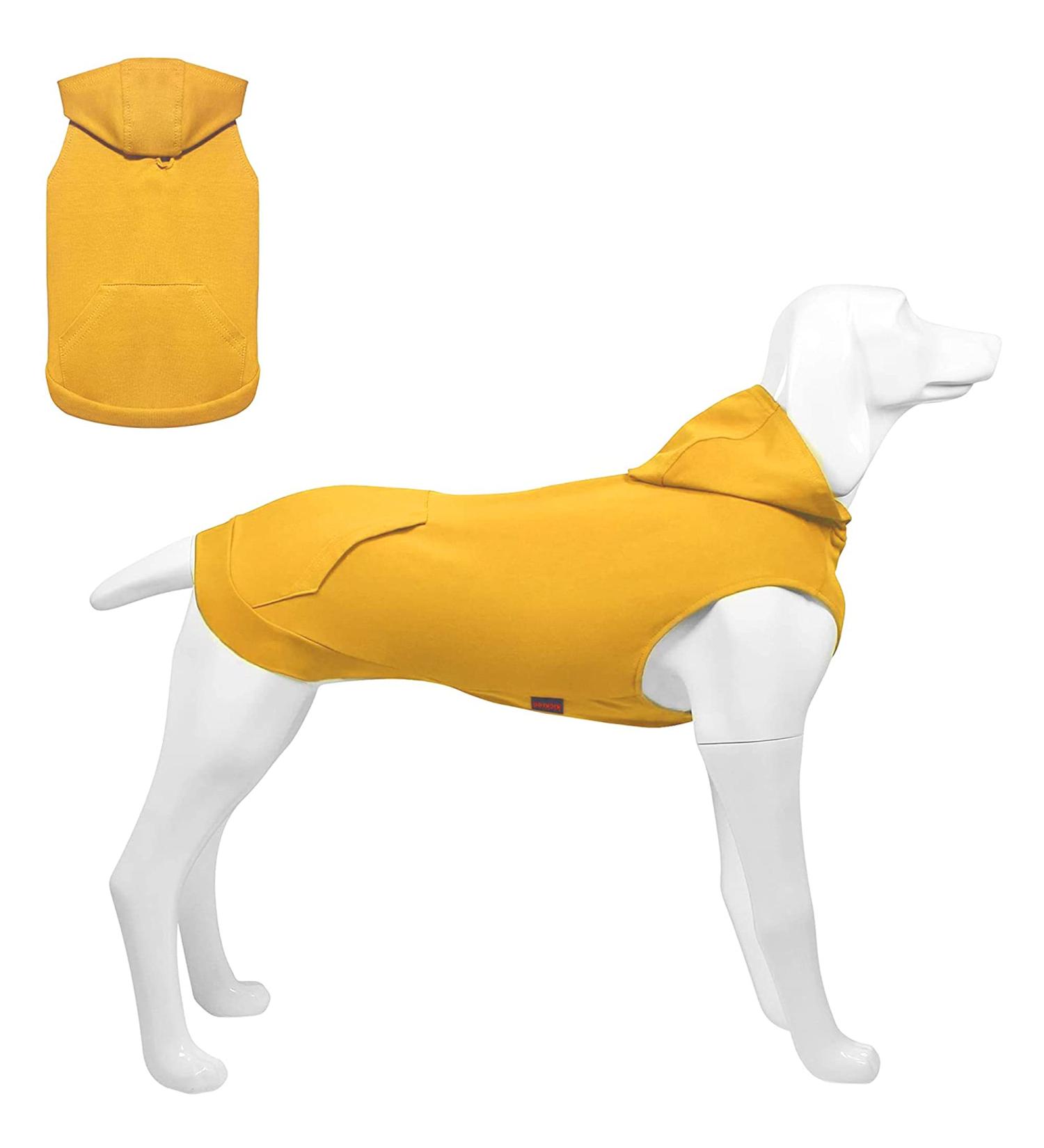 Kickred Soft & Breathable Yellow Dog Hoodie Coat with Hat - Winter Apparel for Large Dogs | Shop Now - Buy Online on GoSupps.com