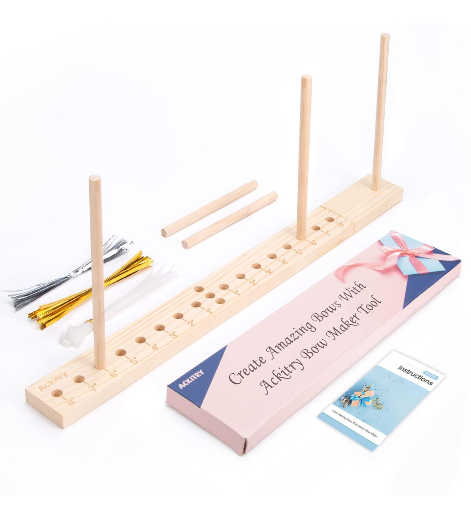 Ackitry X-Large Bow Maker - 16 Inch Wooden Tool for DIY Crafts, Halloween, Christmas Party Decorations - Hair Bows, Corsages, Holiday Wreaths - Buy Online on GoSupps.com
