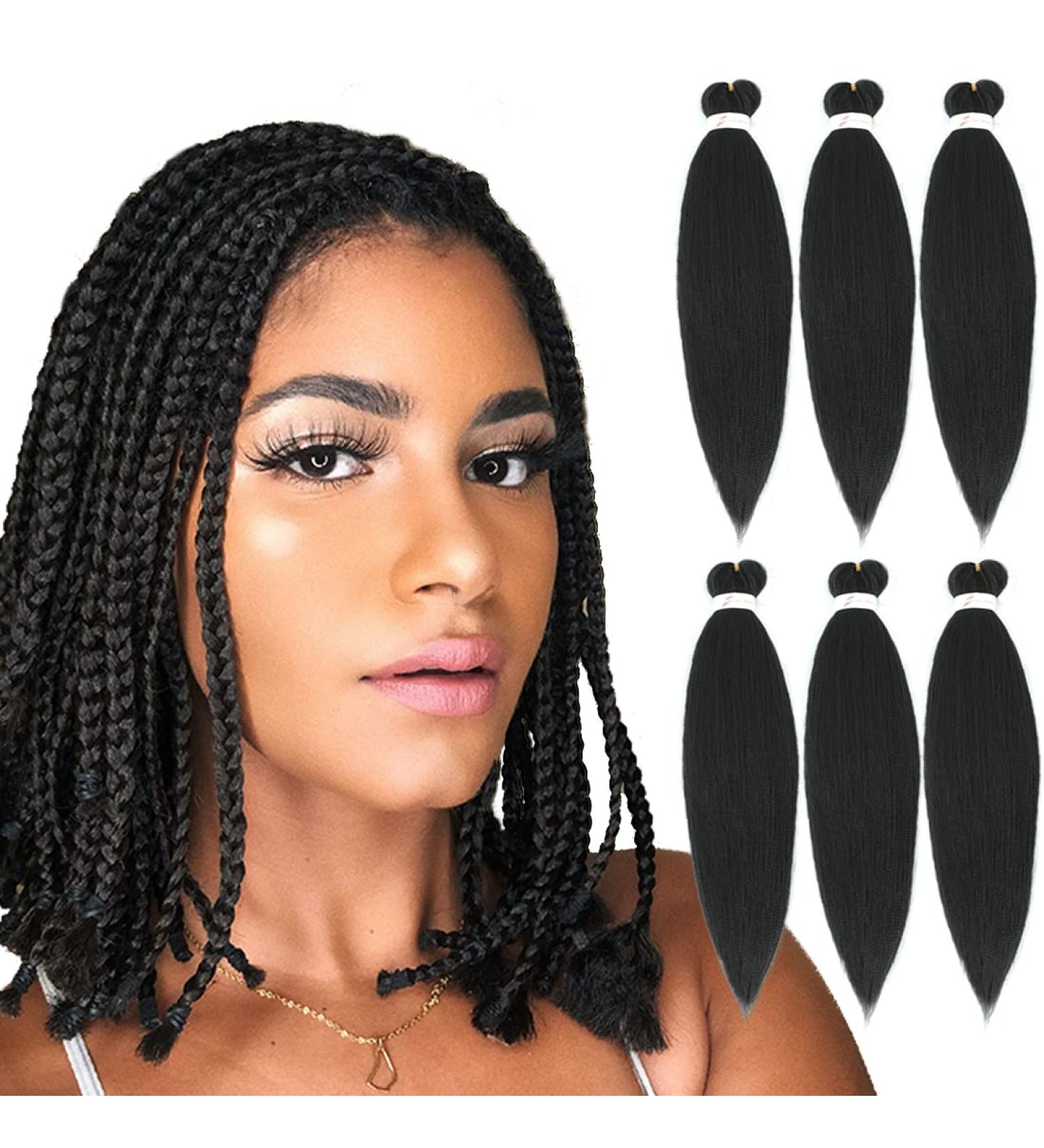 Buy Antiensy Easy Braid Hair Extensions - 40cm Itch-Free Synthetic Fiber Crochet Hair (6 Pack) - Yaki Texture 1B# - International Shipping Available - Buy Online on GoSupps.com