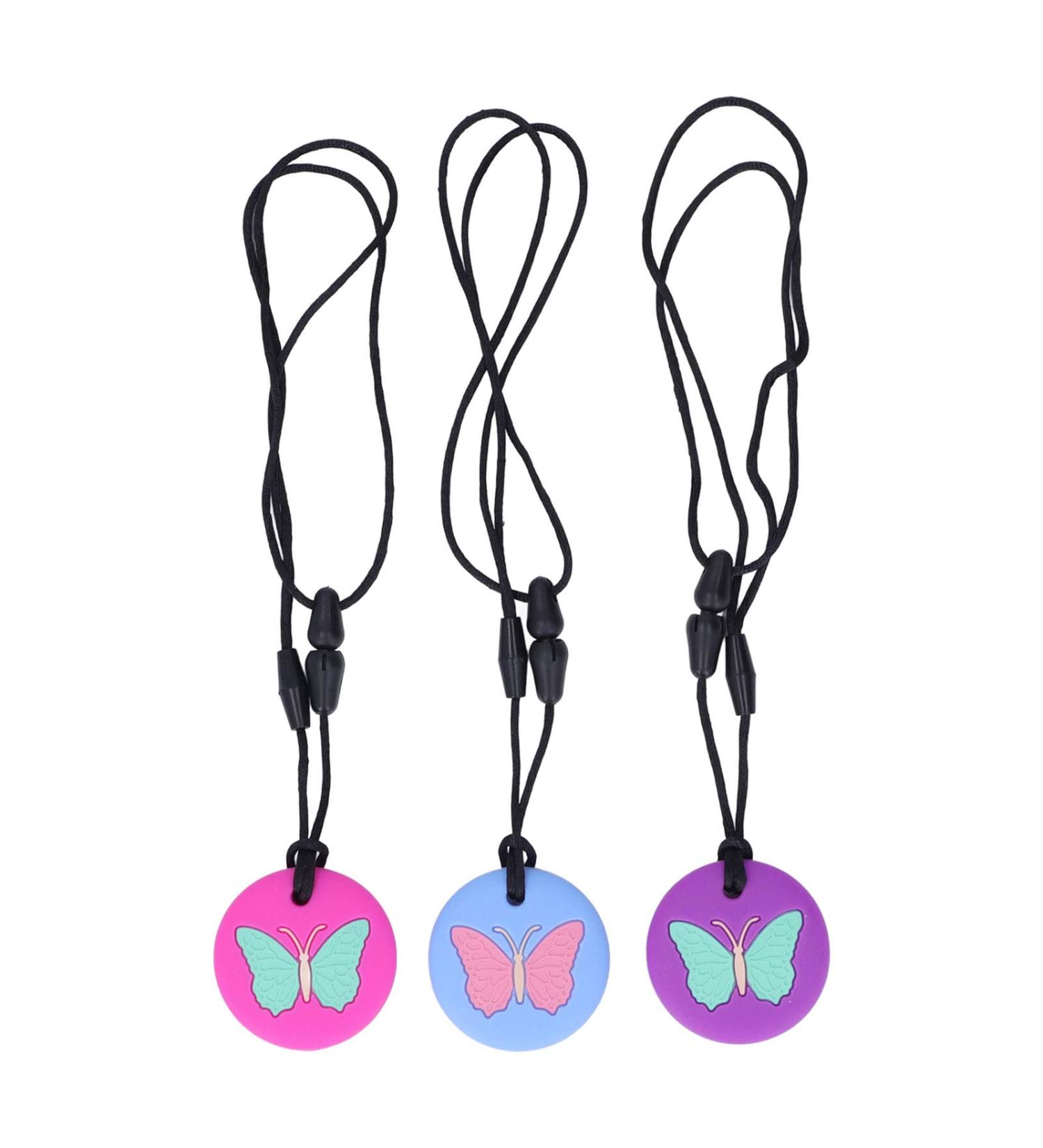 Buy Spyminnpoo Childhood Diseases Toys | 3Pcs Soft Silicone Chewing Chain for Babies - Portable Sweet Butterflies Pattern - Buy Online on GoSupps.com