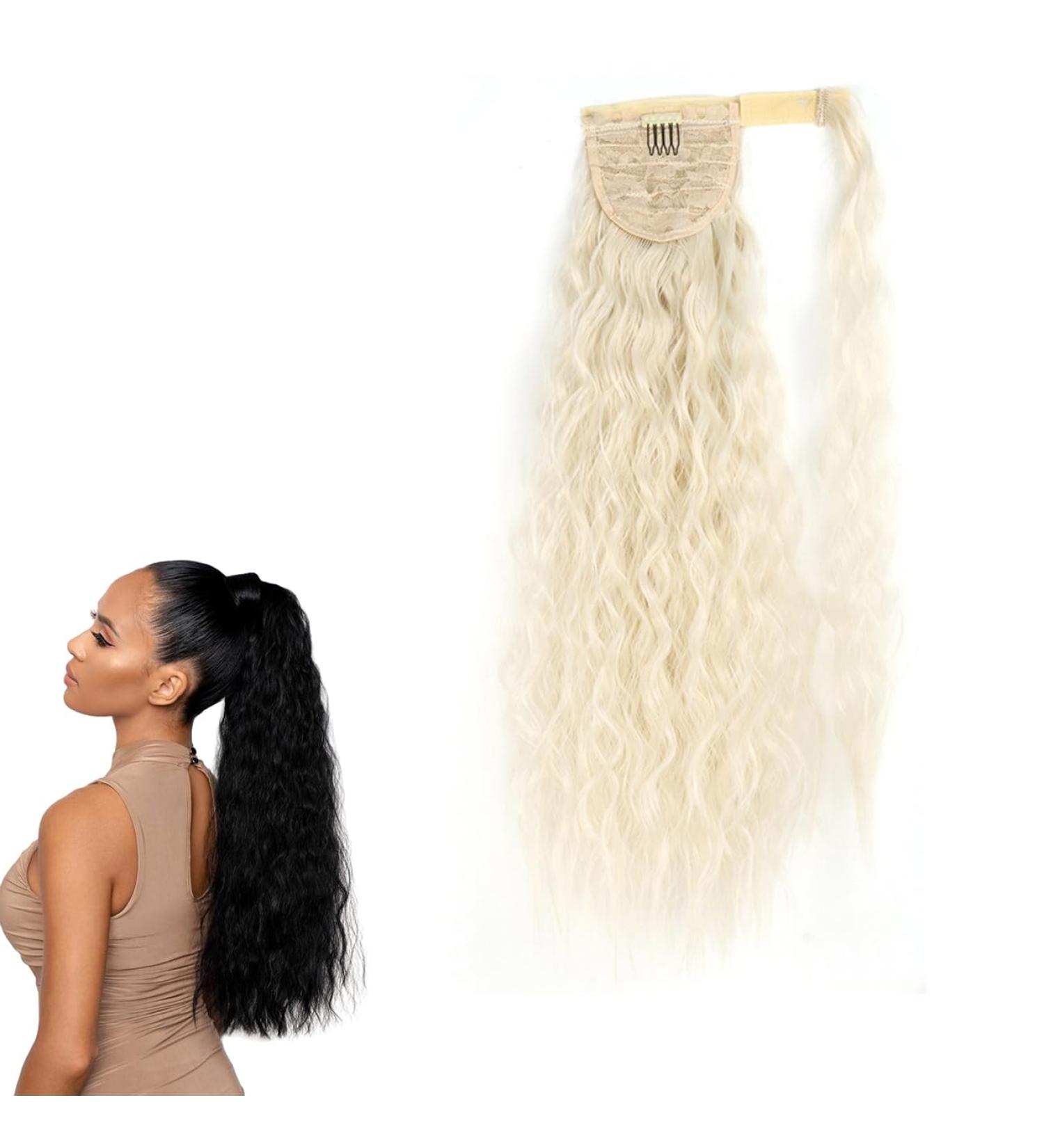 prinfantasy Long Wavy Ponytail Extensions Body Wavy Wrap Around Hair Ponytails Curly Clip in Synthetic Hairpieces for Women Girls GBMW072 GBMW072 22 inch - Buy Online on GoSupps.com