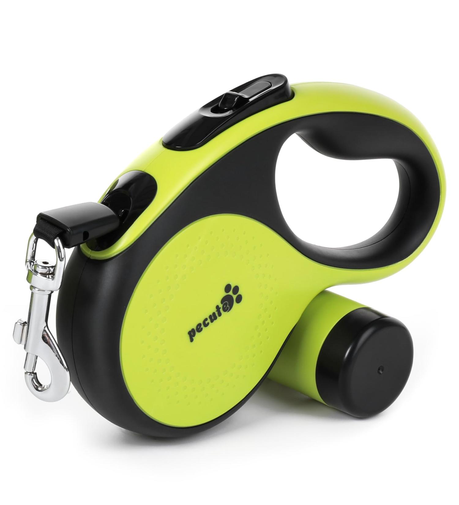 Pecute 3m Dog Leash | Eco-Friendly Roller Linen with Feces Bag Holder 360 Extension Anti-Slip Handle & Quick Brake for Dogs Up to 15kg - Buy Online on GoSupps.com