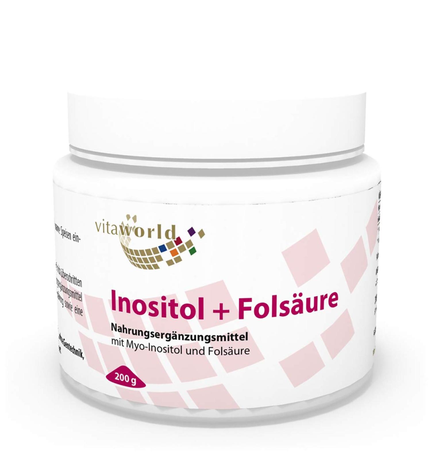 Vita World Pack of 3 Inositol + Folic Acid 3 x 200 g Powder Made in Germany - Buy Online on GoSupps.com
