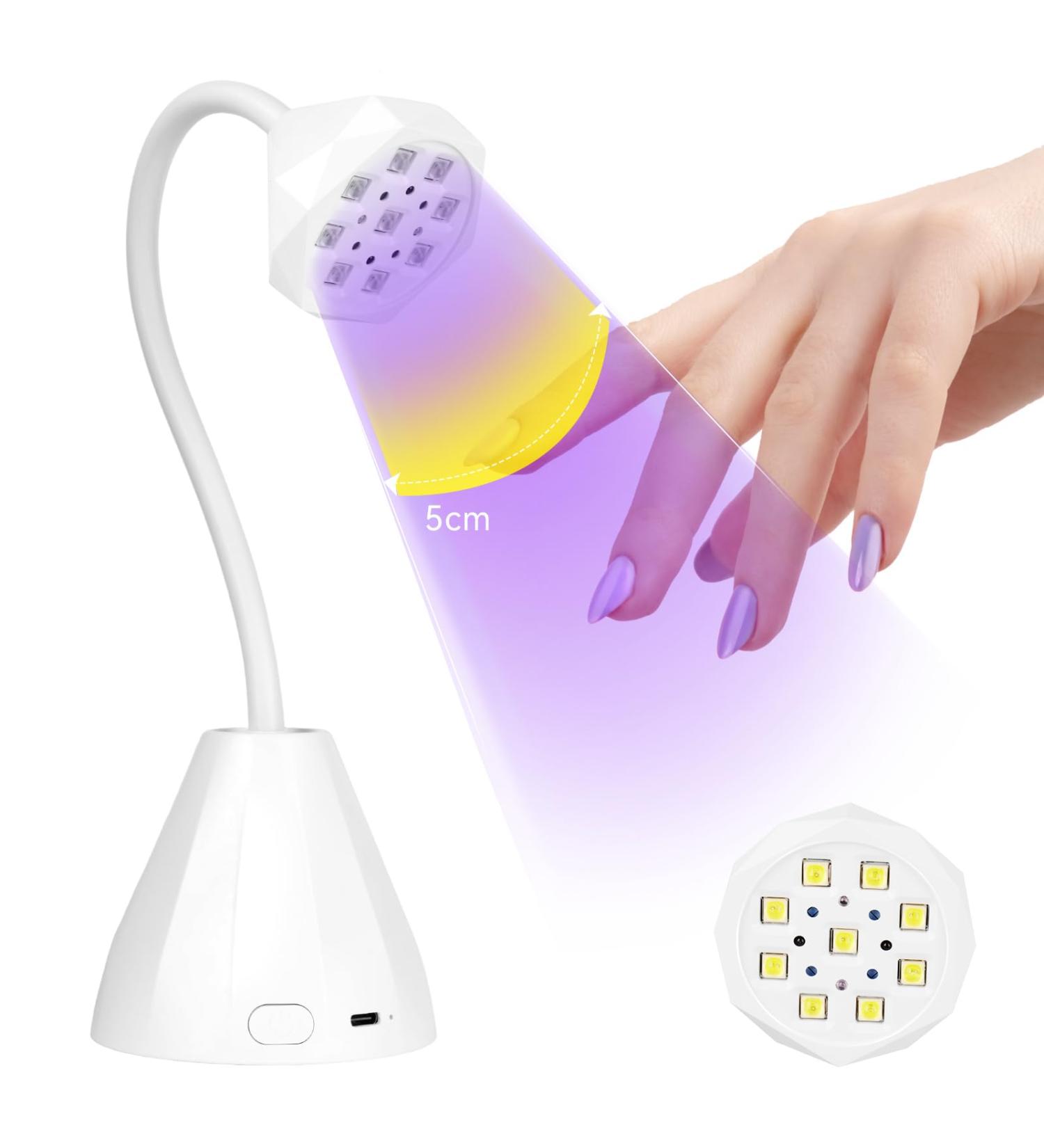 SAVILAND Rechargeable U V Lamp for Gel Nails: 27W Smart Sensor U V Nail Lamp Portable 10s Flash Cure Nail Lamp for Gel Nails Mini Fast Dry LED Nail Lamp Nail Dryer Nail Artist Travel Home Use A Lotus White - Buy Online on GoSupps.com