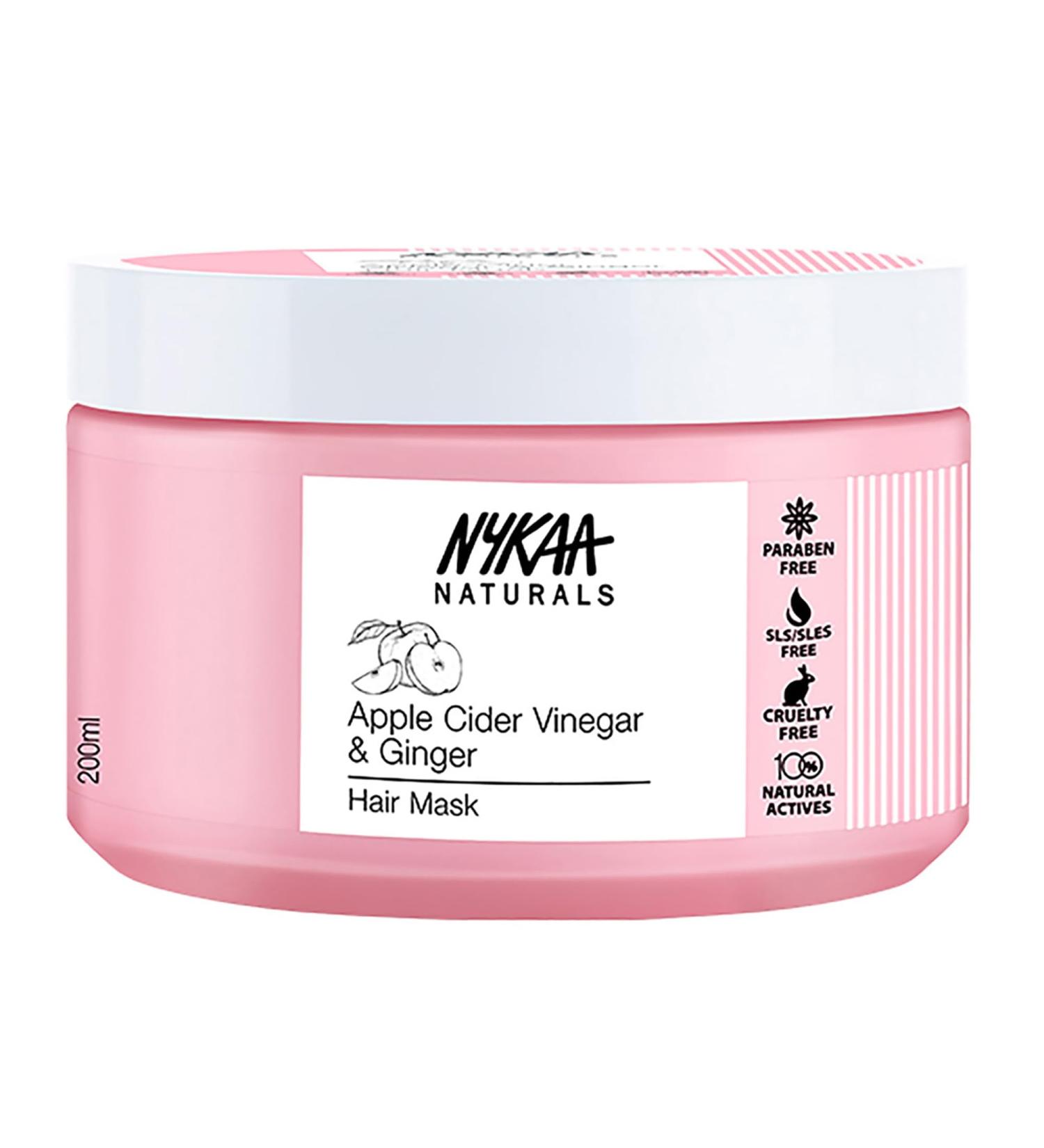 Nykaa Naturals Hair Mask-Anti-Hairfall Strengthens Hair Prevents Hair Loss and Thinning Deep Nourishing-100% Natural Actives for All Hair Types Men and Women 200ml (Apple Cider Vinegar & Ginger) - Buy Online on GoSupps.com