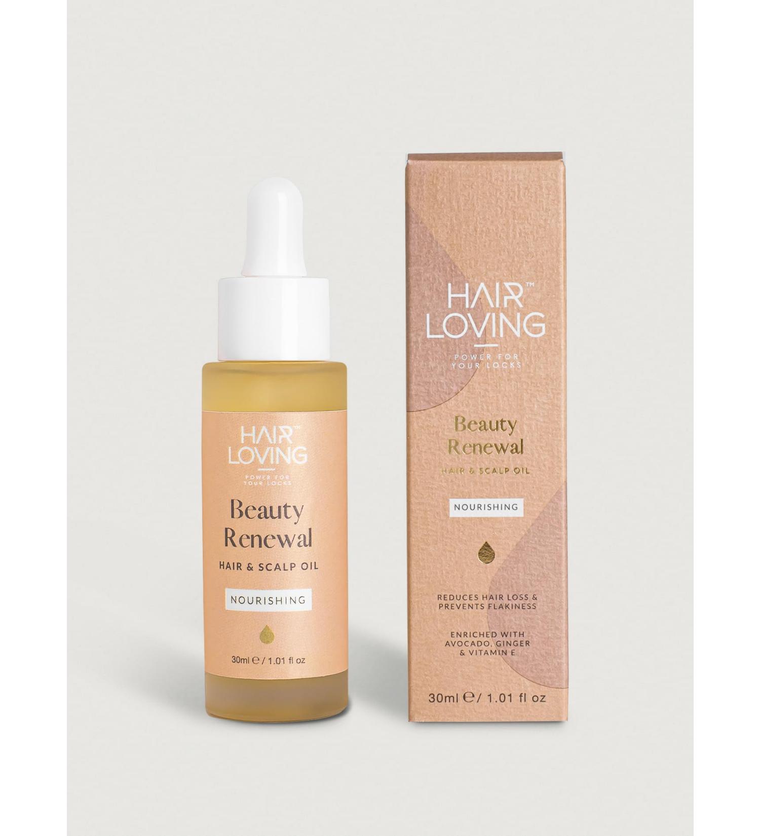 Beauty Renewal Hair and Scalp Oil by Hair Loving - can help reduce Hair Loss- helps with Dandruff & Frizz - Rosemary and Avocado Hair Oil for Dry Damaged Hair - Hair Loss for Women & Men