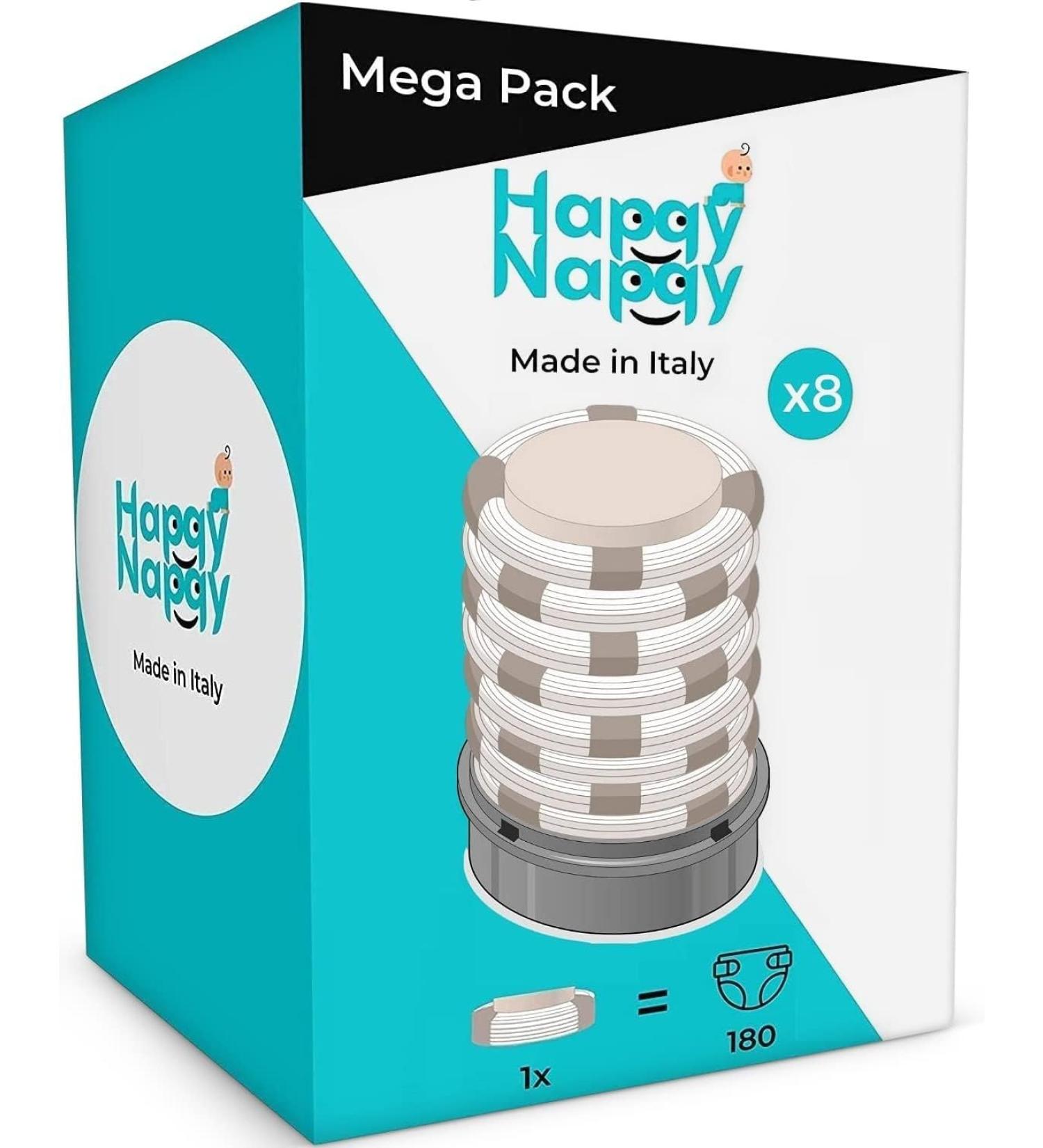 Buy My Happy Nappy Refills - Compatible with Tamee Tipee Simplee Sangenic Twist & Click - Super X8 with 7-Layer Anti-Odor Treatment - Buy Online on GoSupps.com