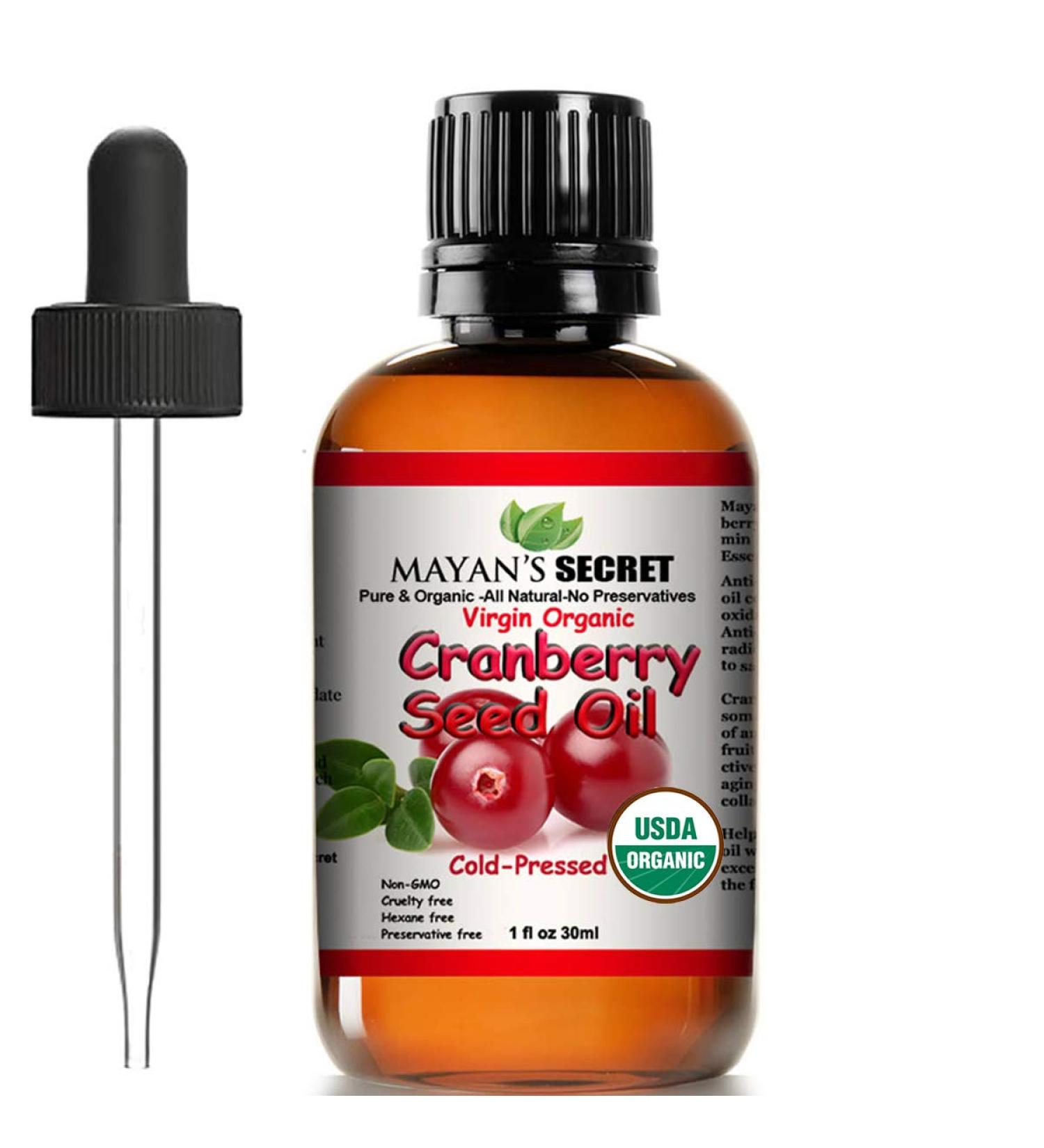 Buy Virgin Organic Cranberry Seed Oil - USDA Certified Cold Pressed for Anti-Aging Skincare | International Shipping Available - Buy Online on GoSupps.com