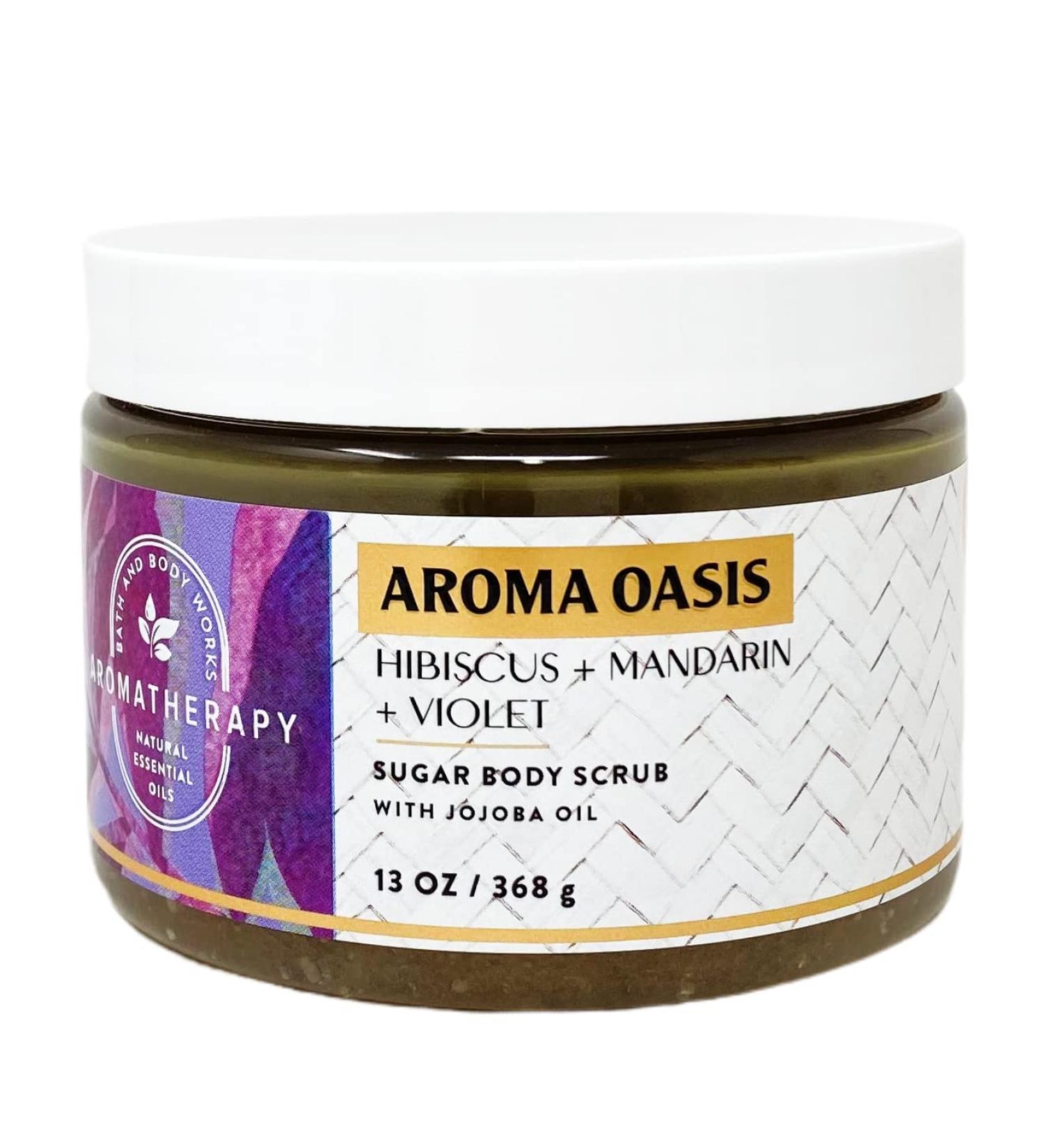Aromatherapy Aroma Oasis Hibiscus + Mandarin + Violet Sugar Body Scrub - 13 oz / 368 g