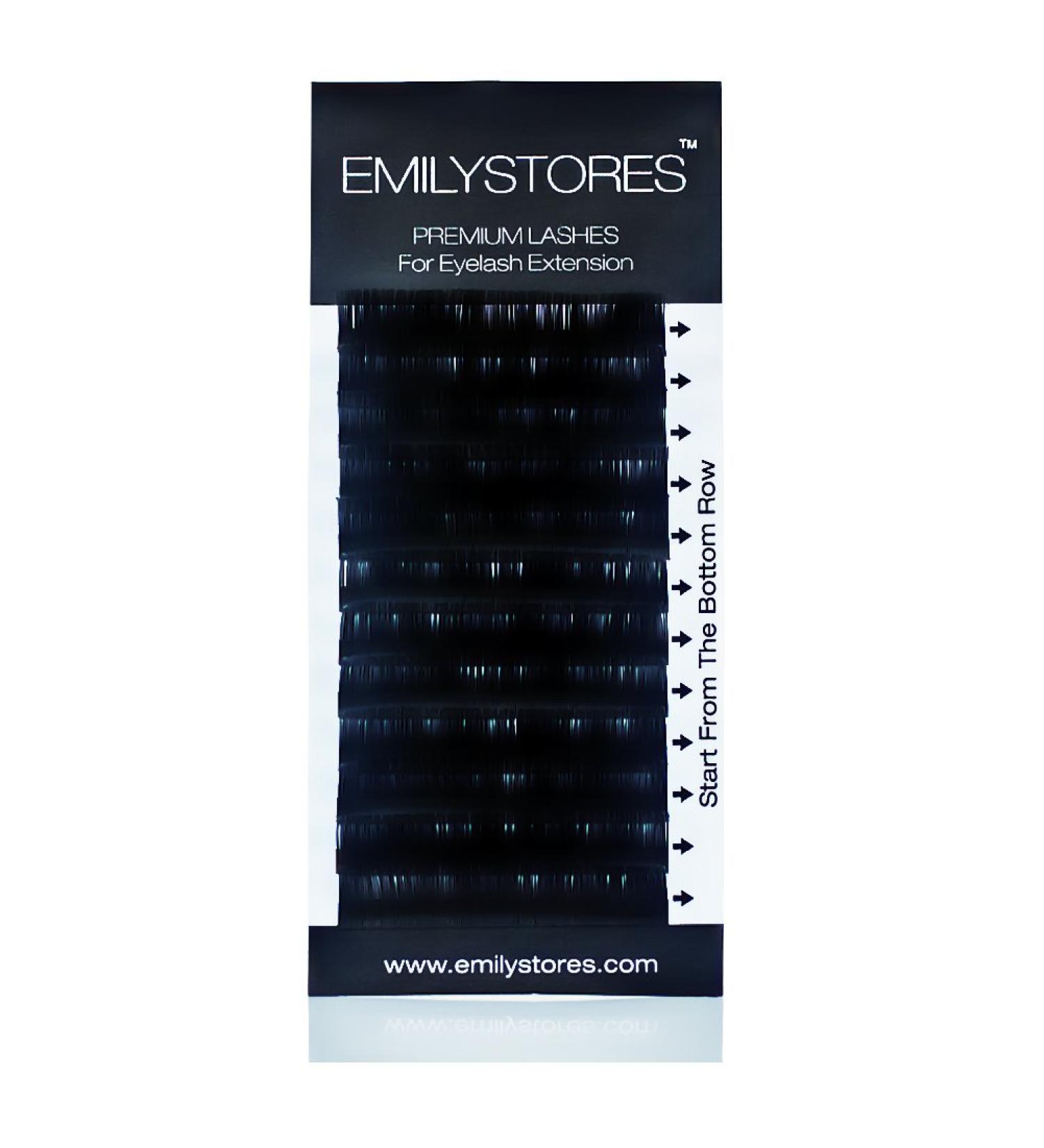 EMILYSTORES Eyelash Extensions 0.10mm Thickness D Curl Length 17mm Silk Mink Fake Eye Lashes In One Tray