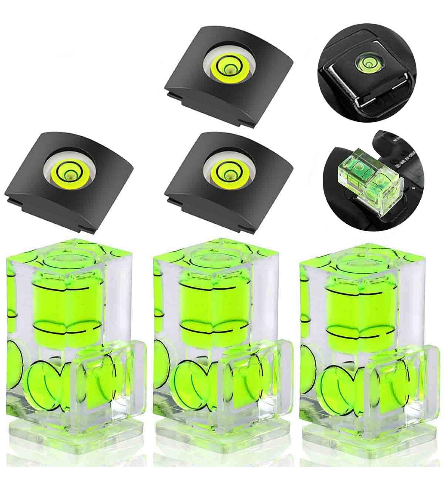 6 Pack Hot Shoe Level Combo Pack - 2 Axis and 1 Axis Bubble Spirit Level for DSLR Film Camera Canon Nikon Olympus, Camera Hot Shoe Cover, Hot Shoe Bubble Level for Precision Photography - Buy Online on GoSupps.com