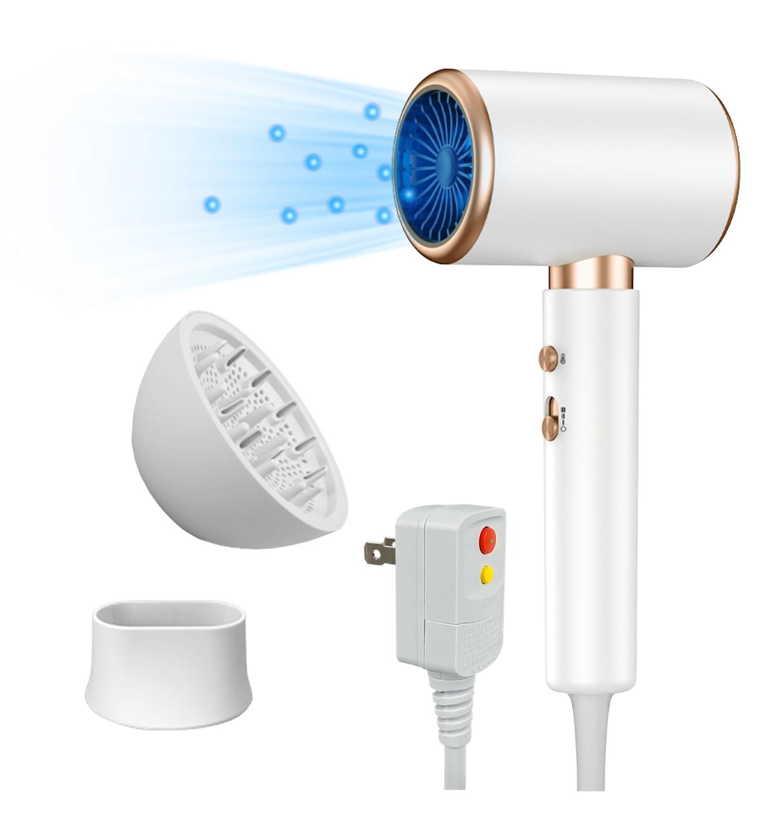 Buy 1600W Negative Ion Hair Dryer - Fast Drying Diffuser & Concentrator Nozzle - International Shipping Available - Buy Online on GoSupps.com
