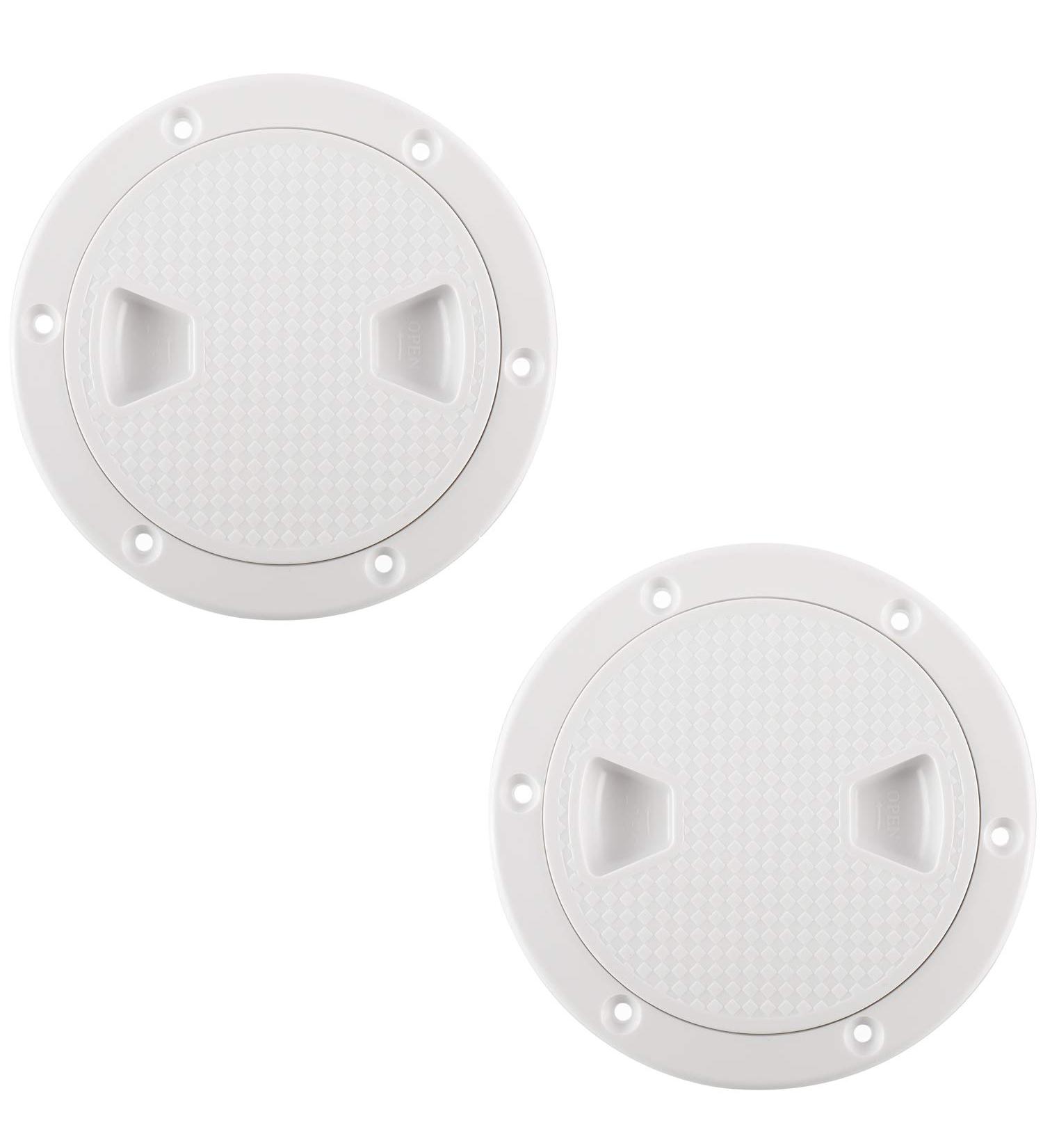 YaeMarine 4 Boat Deck Cover 2 Pack - Round Inspection Hatch & Deck Plate Access Lid - RV - Opening Dia 4 (101mm) - External Dia 5.63 (143mm) - Buy Online on GoSupps.com