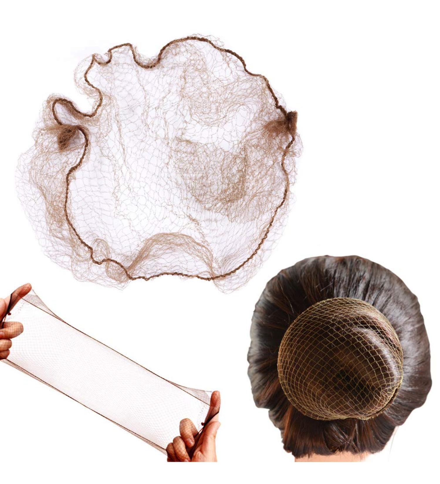 50 Pieces Invisible Hair Nets for Buns Elastic Hair Mesh Hair Buns Holder for Ballet Women (Light Brown) - Buy Online on GoSupps.com
