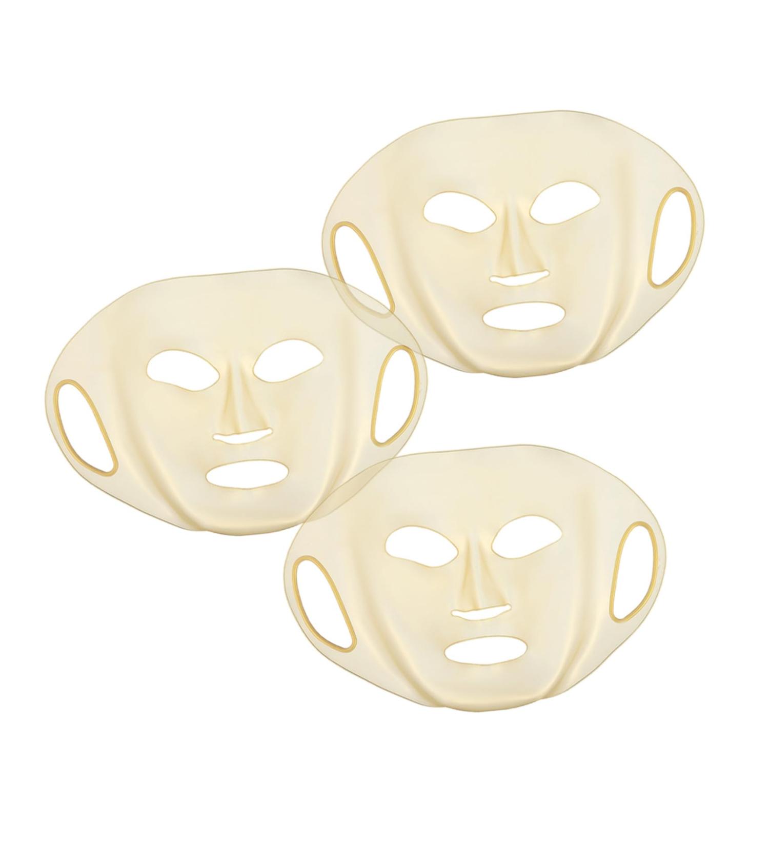 3 pi ces Masque Silicone R utilisable Couvre-masque Hydratant Ajustable pour Soins Visage Fixation S curis e Anti-glissement Design Compact et Pliable pour Usage Domestique et - Buy Online on GoSupps.com