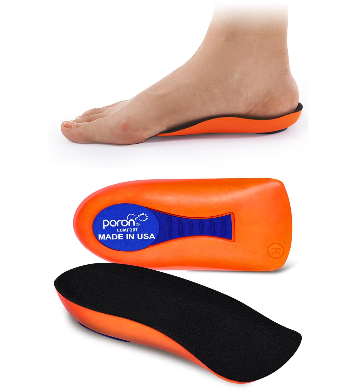 Plantar Fasciitis Insoles - Heel Cups for Pain Relief | Made in USA - Shock Absorption Inserts for Men & Women (Black Sizes 6-11.5) - Flat Feet & Heel Spurs Solution - Buy Online on GoSupps.com