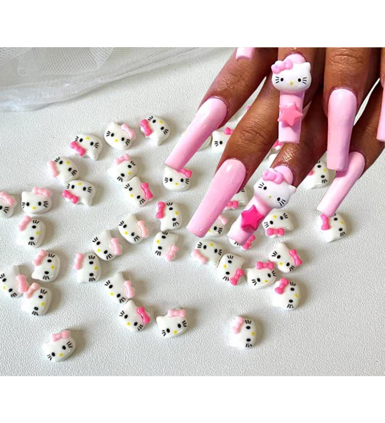 Vnsport Hello Kitty 60Pcs/Lot Cute Resin Nail Art Charms - Happy Animals Jelly Gummy Sweet Candy 3D Nail Decoration - DIY Nail Accessories (60pcs, Mixed 2 Pink Color) - Buy Online on GoSupps.com