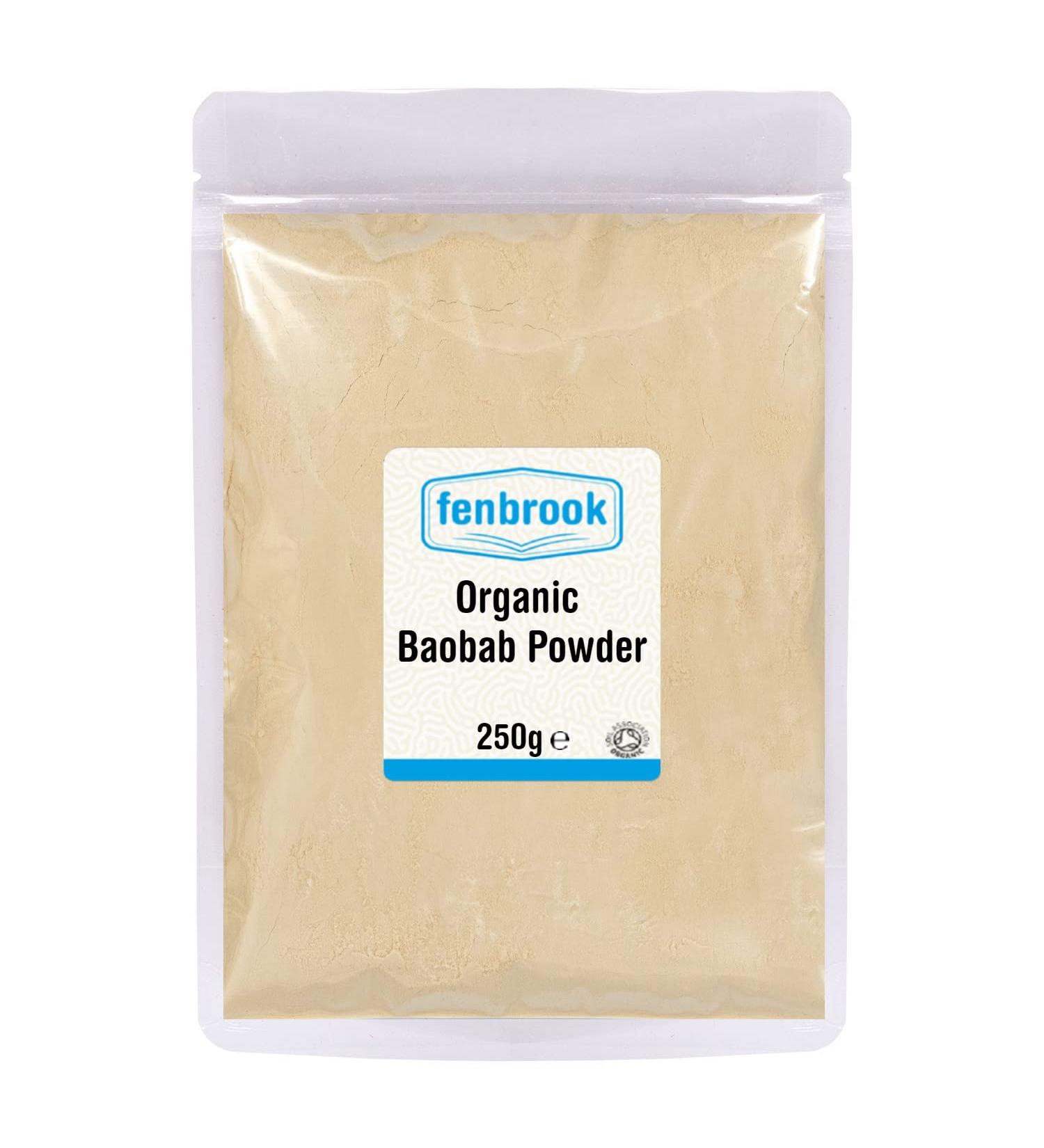 Organic Baobab Powder 250g Certified Organic by Fenbrook Organic - Buy Online on GoSupps.com