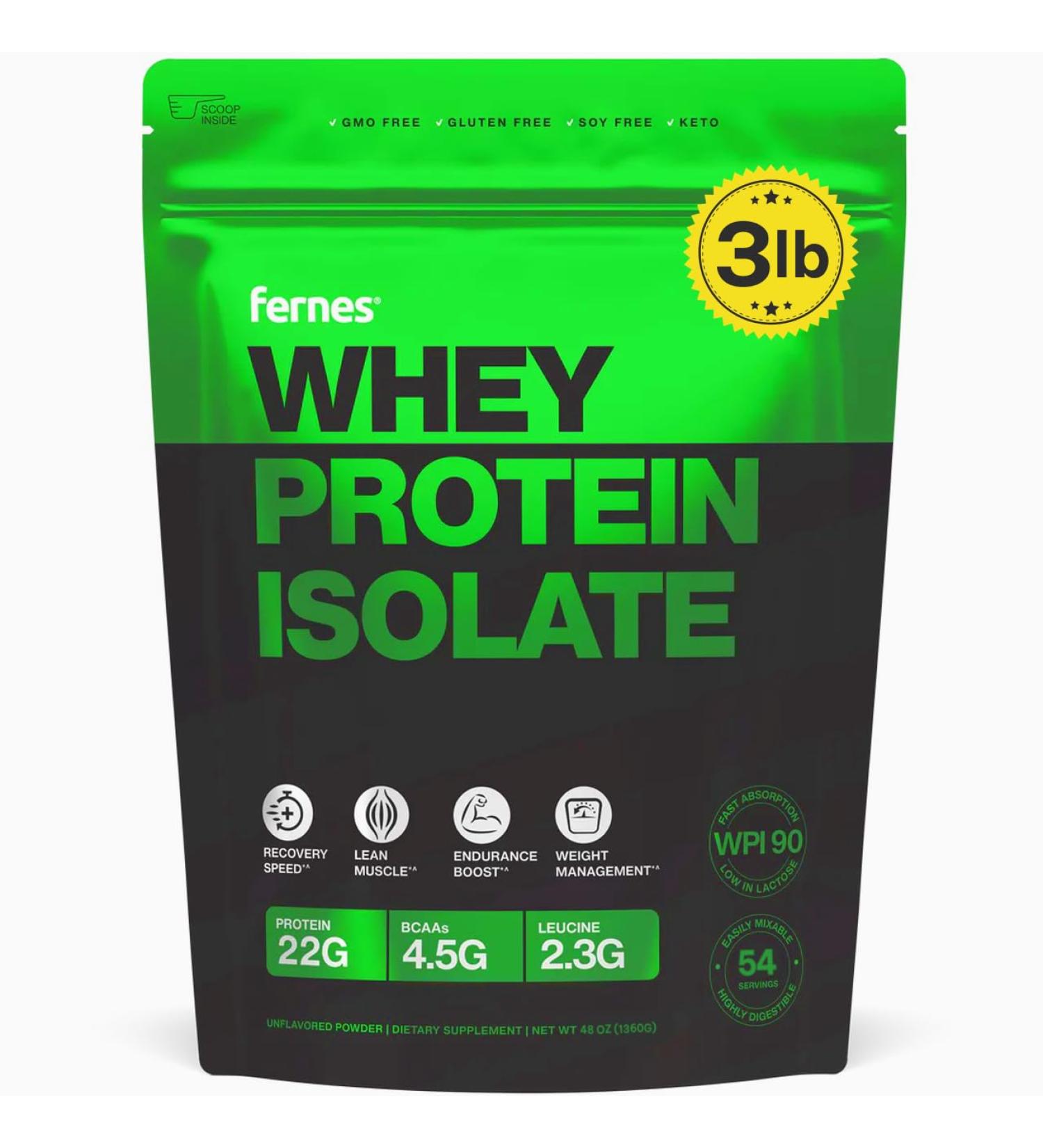 100% Whey Protein Isolate for Women & Men (3LB) 22g of Protein & 4.5g BCAAs Per Serving Grass-Fed Native Cold Pressed WPI 90 for Superior Digestibility - 54 Servings - Buy Online on GoSupps.com