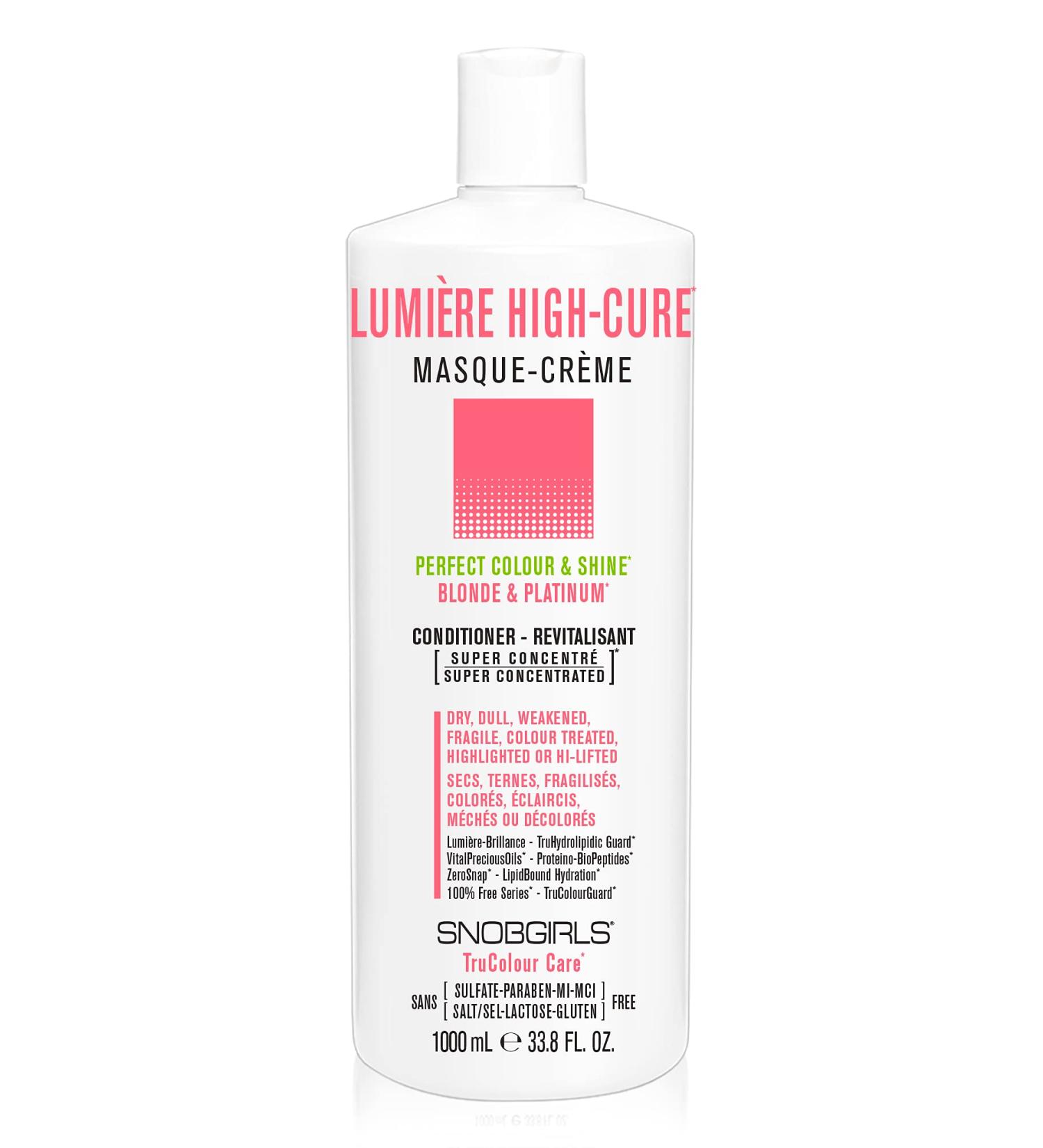 SNOBGIRLS LUMIERE HIGHCURE Blonde Vegan Conditioner Perfect Colour & Shine for Dry Dull Fragile Colour Treated Highlighted or Highly-Lifted Hair Blonde Hair Conditioner Blonde & Platinum Masque-Creme Salon hair care - Buy Online on GoSupps.com