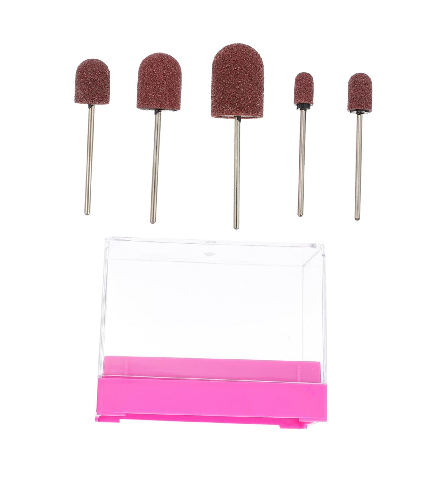 Anneome 1 Set Nail Sand Ring Cap Nail Cuticle Drill Bit Nail File Bits Portable Drill Kit U as Acrilicas Nail Salon Accessory Nail Drill Bits Pro Tools Foot Head Box 8x6cm Rosy - Buy Online on GoSupps.com