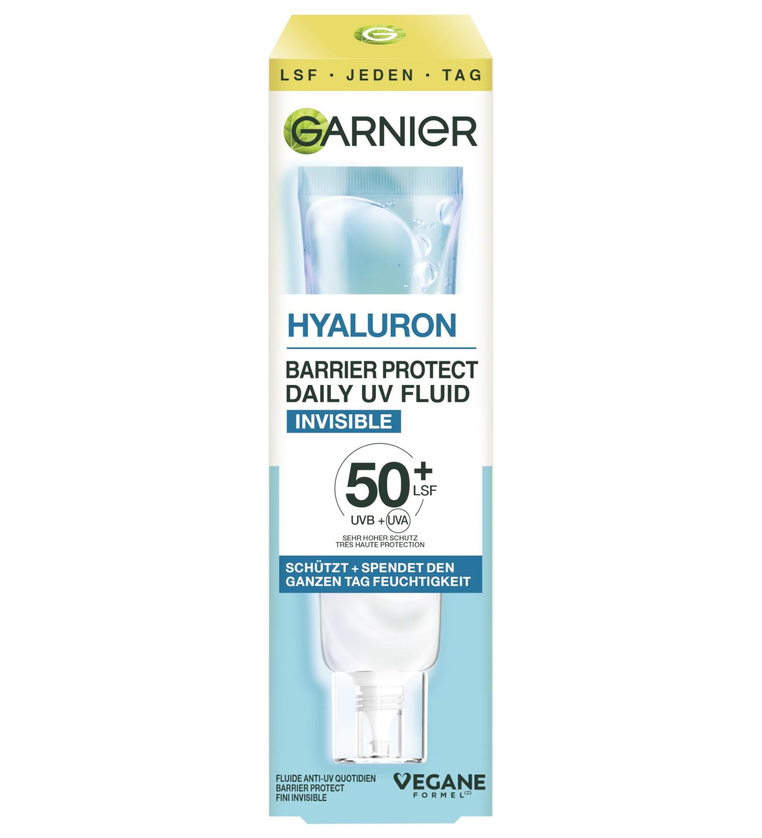 Garnier Garnier Hyaluron Barrier Protect Daily UV Fluid SPF50+ Invisible