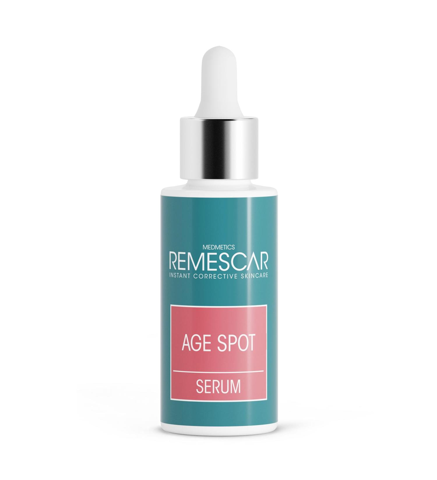 Remescar Age Spot Serum 30ml - Dark Spot Correcting Serum - Clinically Proven Age Spot Remover with Bakuchiol Tranexamic Acid and Anti-Melanogenic Sugars - Hyperpigmentation Cream - Buy Online on GoSupps.com