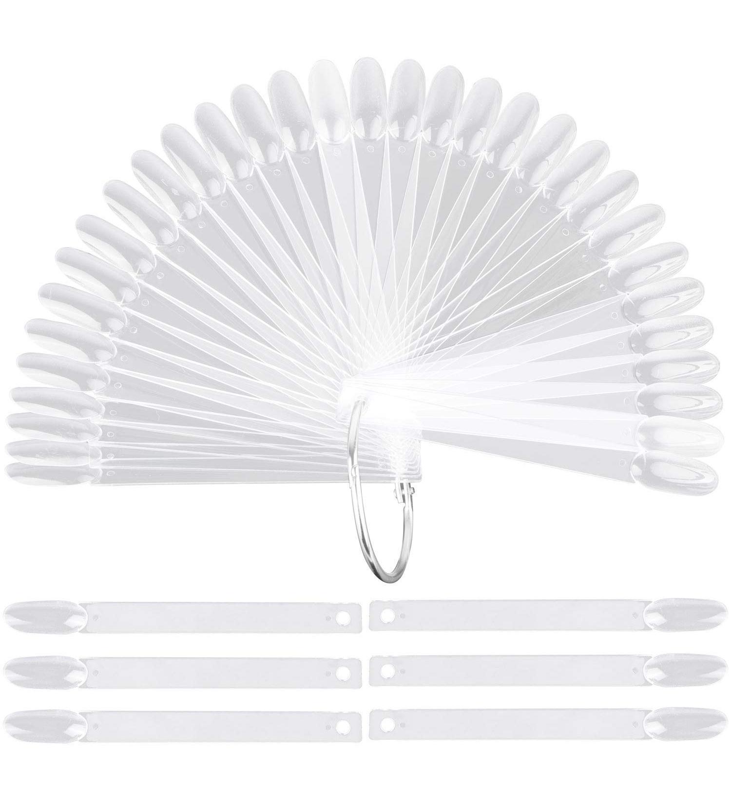 50 Pcs Clear False Nail Sticks Polish Board with Metal Split Ring - Nail Polish Practice Display Art Tips - Buy Online on GoSupps.com