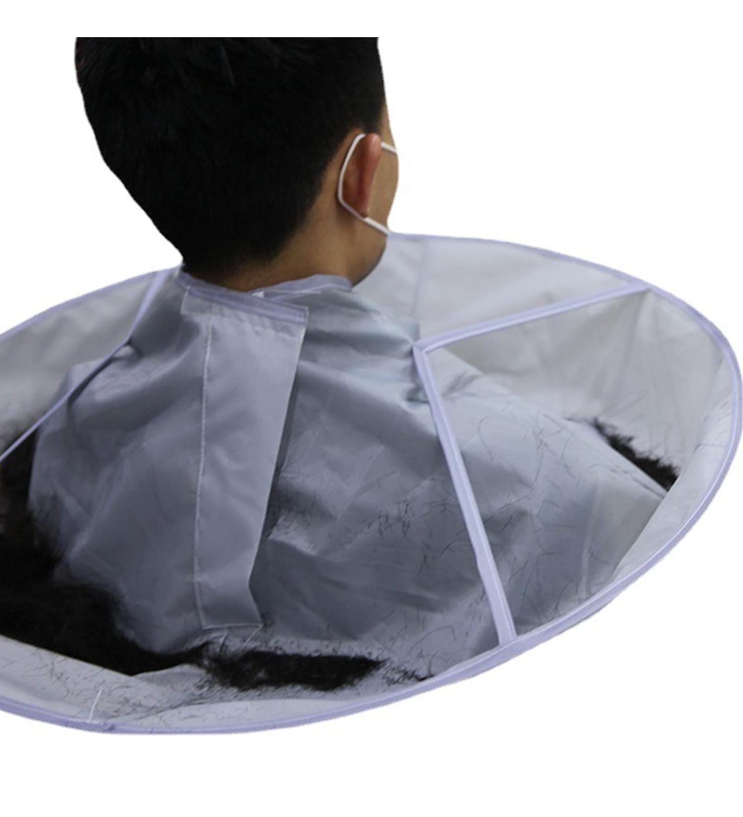 Waterproof Hair Cutting Cape - Adjustable Barber Cape for Kids & Adults | Grey Umbrella Haircut Styling - Buy Online on GoSupps.com