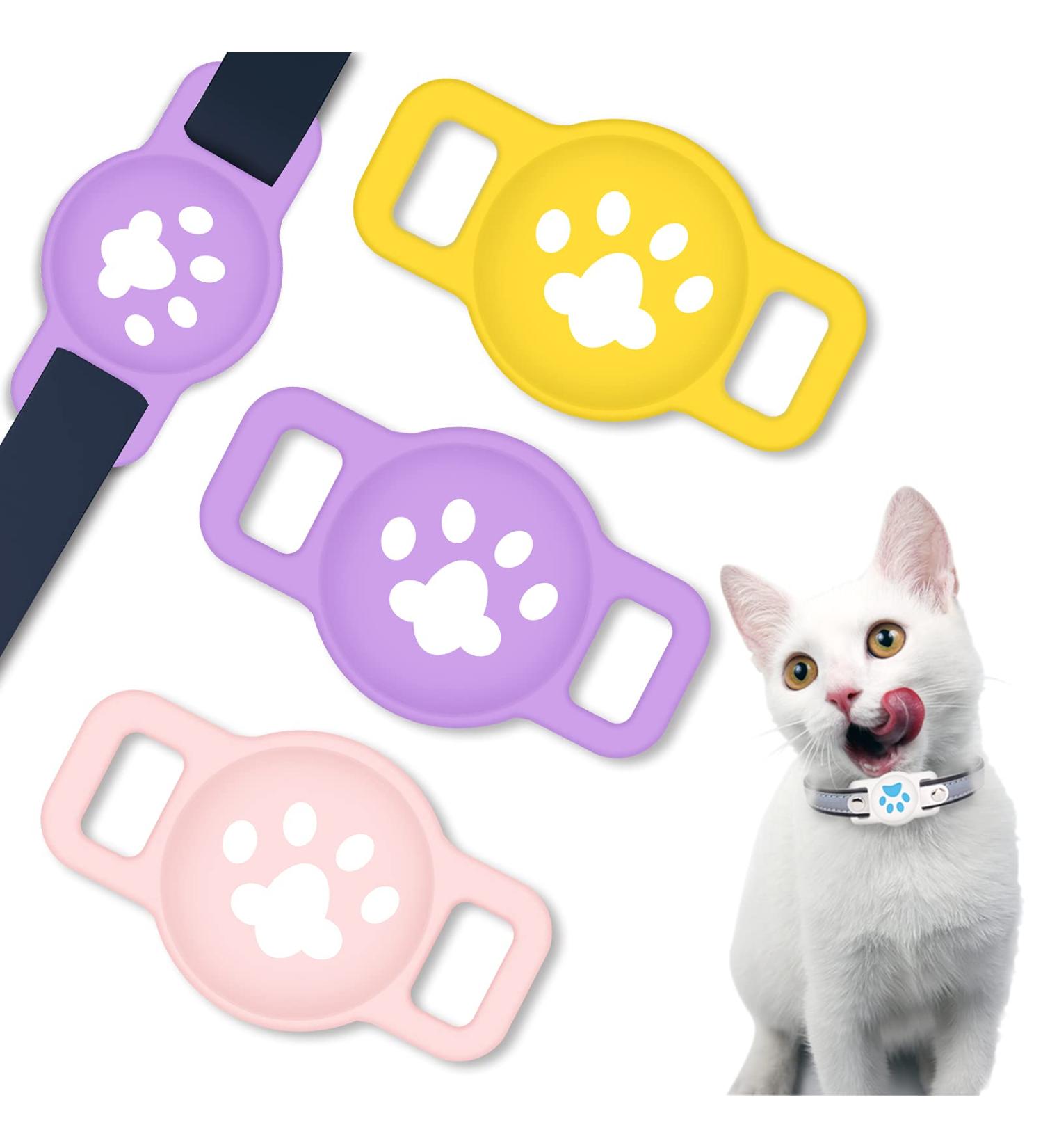 Coholl Protective Cover for Apple AirTag | 3-Piece Silicone Shell for GPS Finder | Anti-Osteet Pet Loop Holder Case for Dogs & Cats | Kids' Yellow Pink Purple Design - Buy Online on GoSupps.com