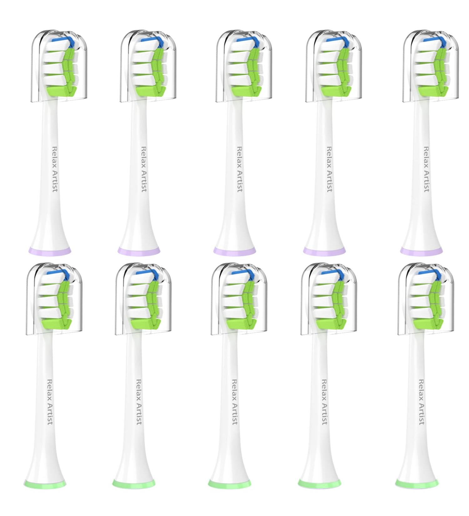 10 Pack Philips Sonicare Electric Replacement Toothbrush Heads - Compatible with Sonic Care Snap on Brush - Buy Online on GoSupps.com