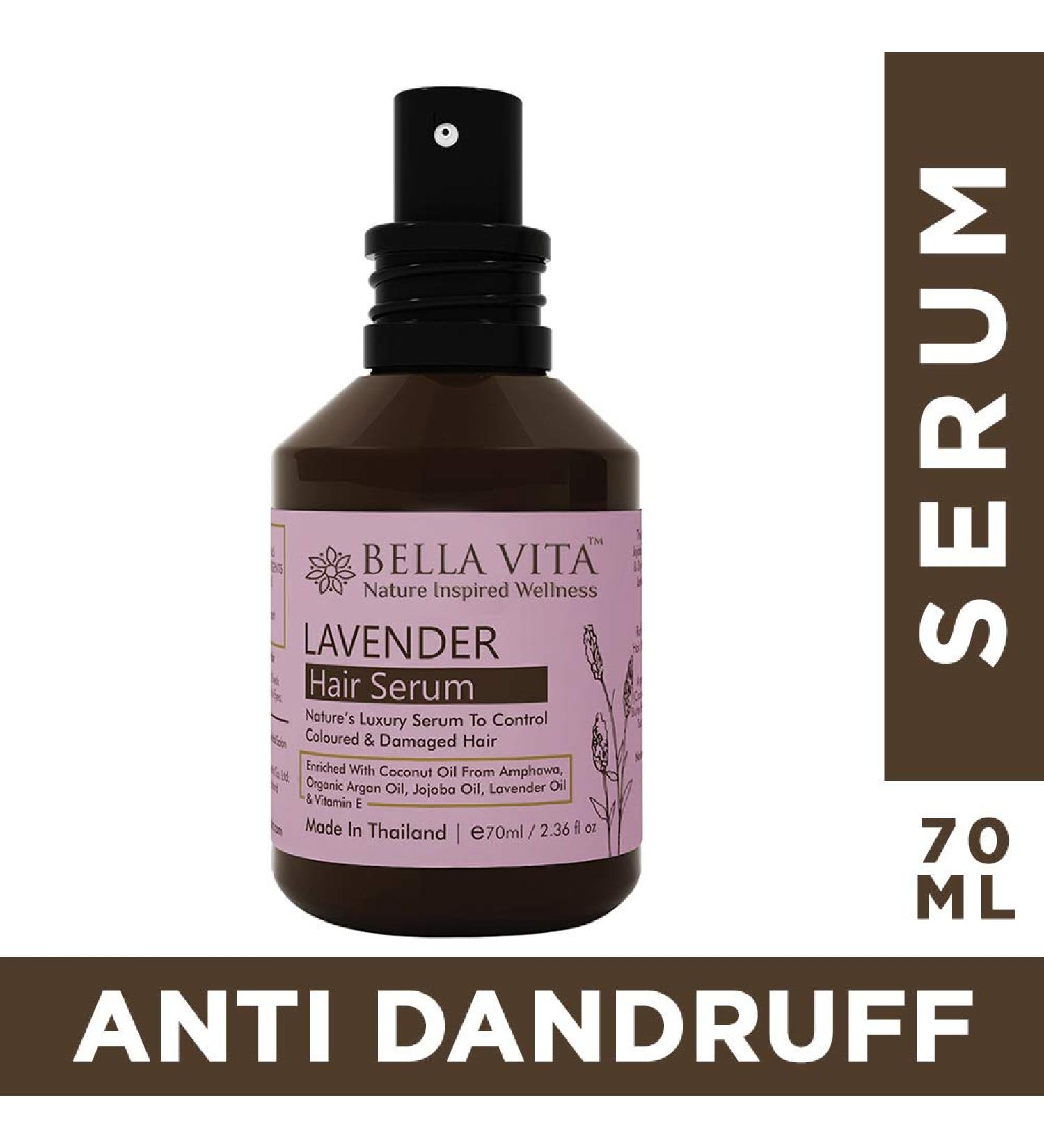 Buy Bella Vita Organic Frizzy Hair Serum | Argan Lavender & Vitamin E | 70 ml | Best for Dry & Coloured Hair - International Shipping Available - Buy Online on GoSupps.com