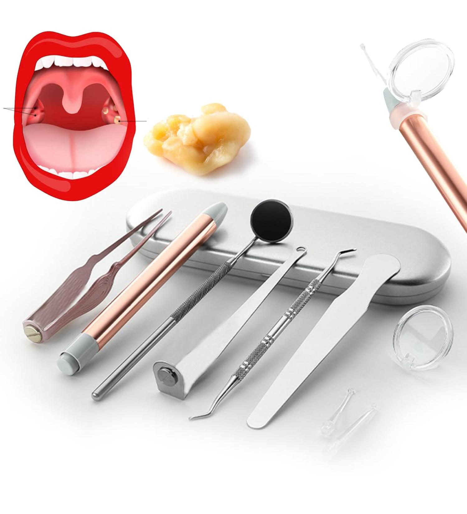 Tonsil Stone Removal Kit - Professional Stainless Steel Tools for Easy Oral Care & Relief - Buy Online on GoSupps.com