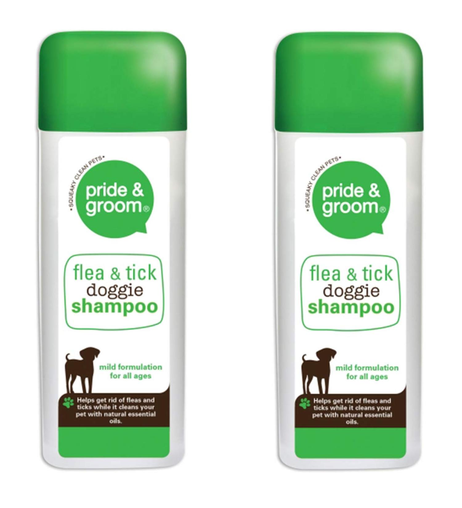 Pride & Groom 2 x Flea & Tick Doggie Shampoo - Dog & Puppy Mild Formulation 300ml
