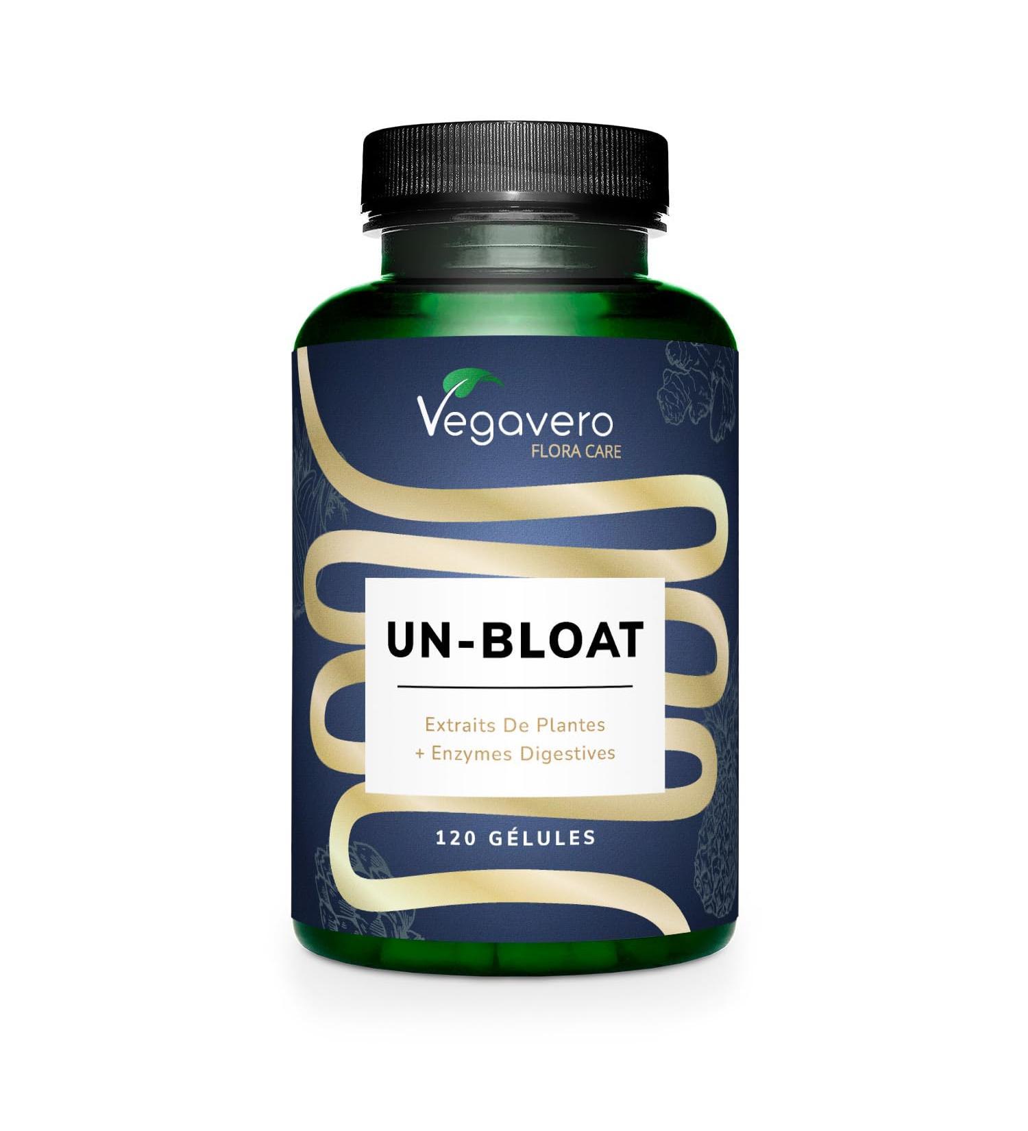 Un-Bloat Vegavero | Complexe Anti Ballonnements + Digestion | Avec Enzymes Digestives + Extraits de Plantes | Sans Additifs & Vegan - Buy Online on GoSupps.com