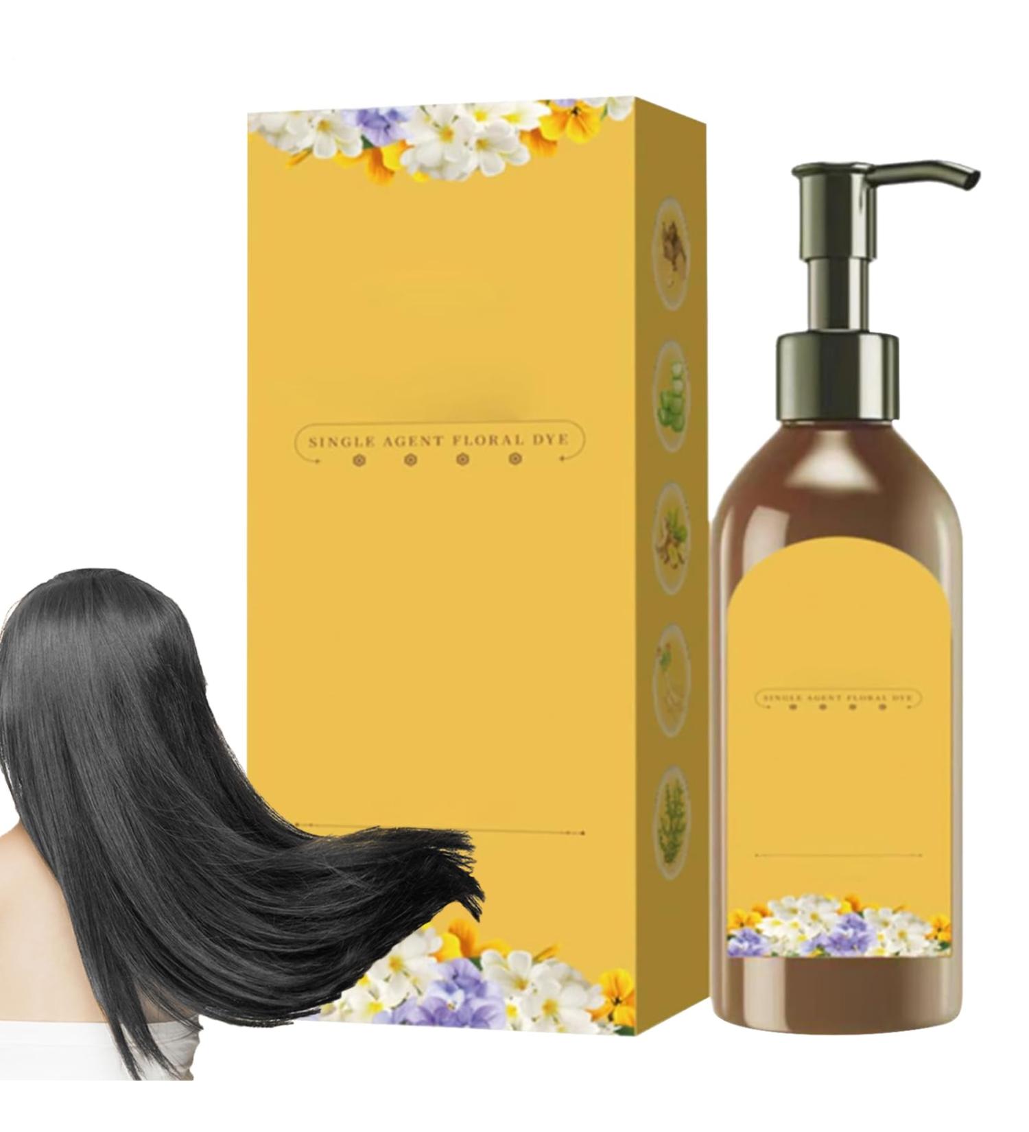 Unique Floral Hair Color Plant | Color Shampoo for Herbal Hair Color Long Lasting Natural Hair Dye Shampoo for Women Elderly Grandma Grey Change - Buy Online on GoSupps.com